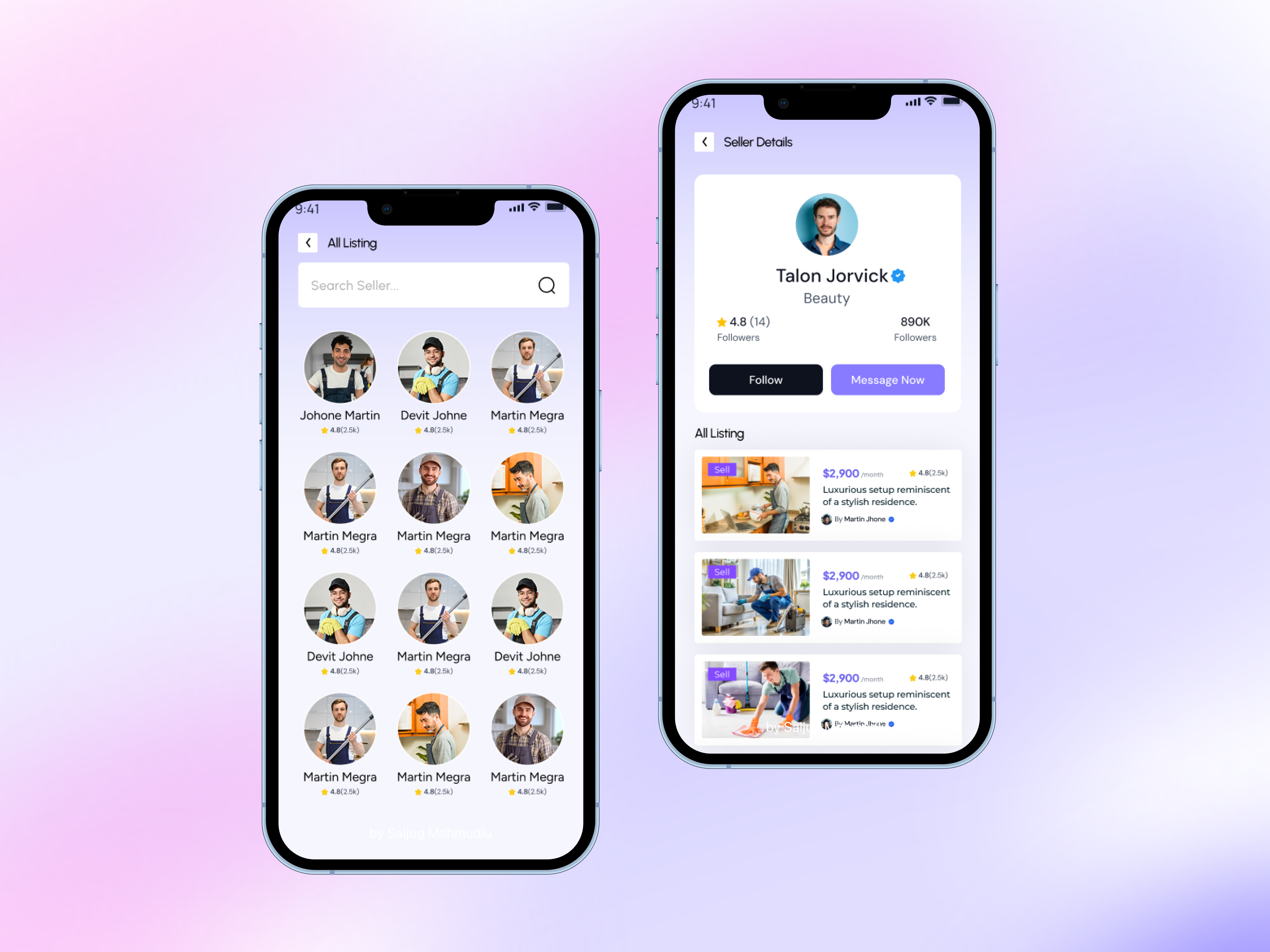 On-Demand App Seller UI | Seller Profile Design