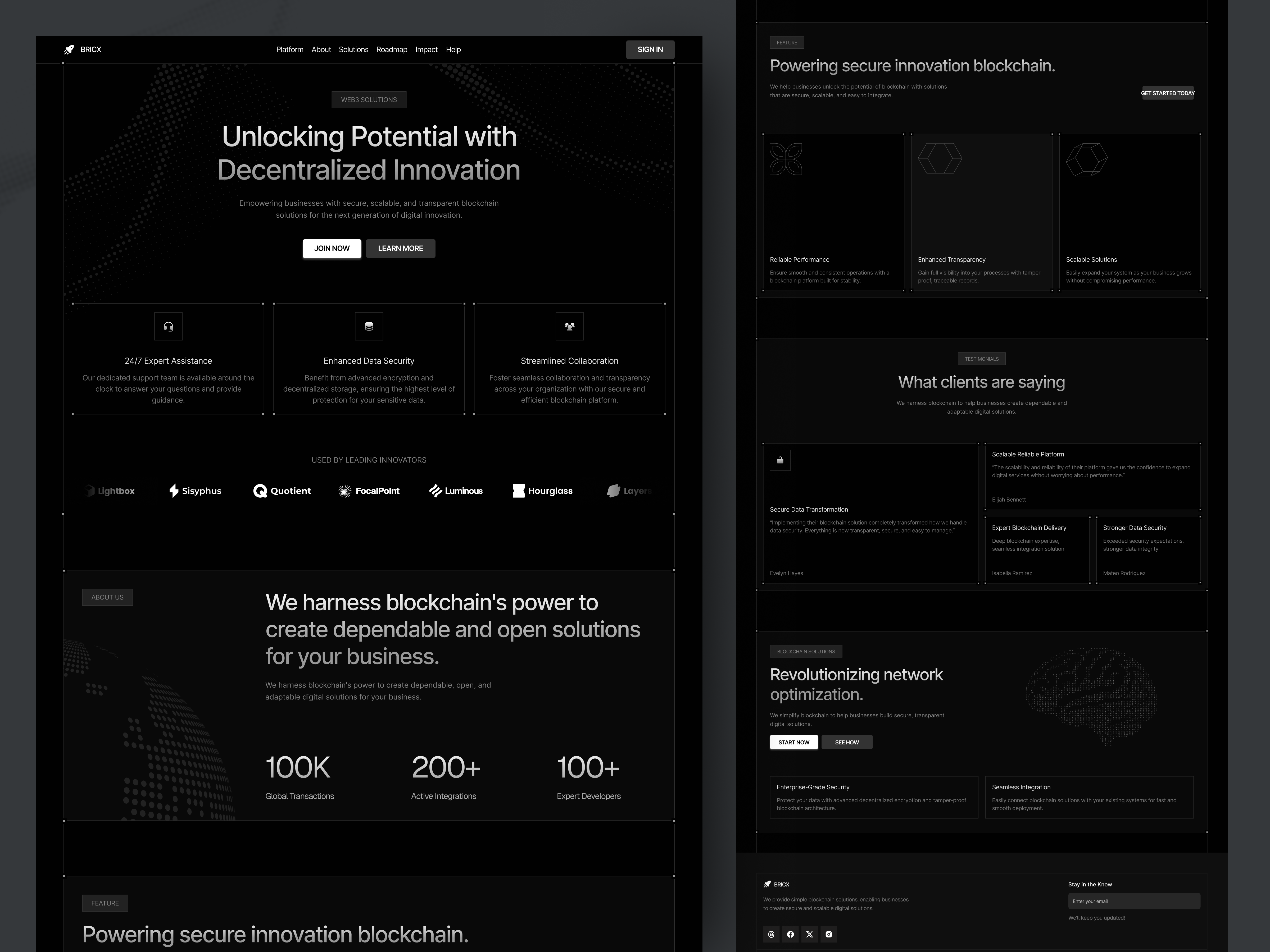 Bricx - Blockchain Landing Page