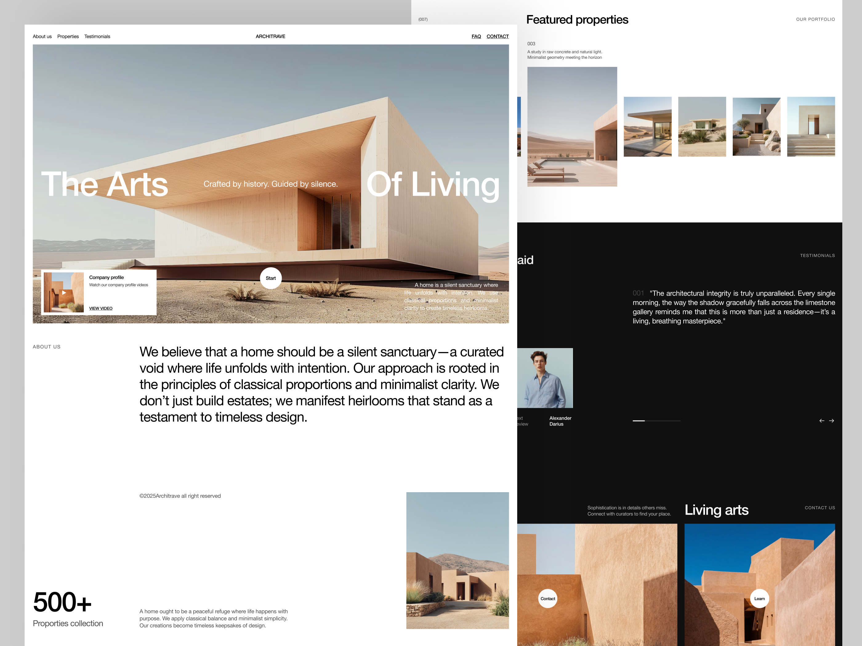 Architrave - Real Estate Landing Page