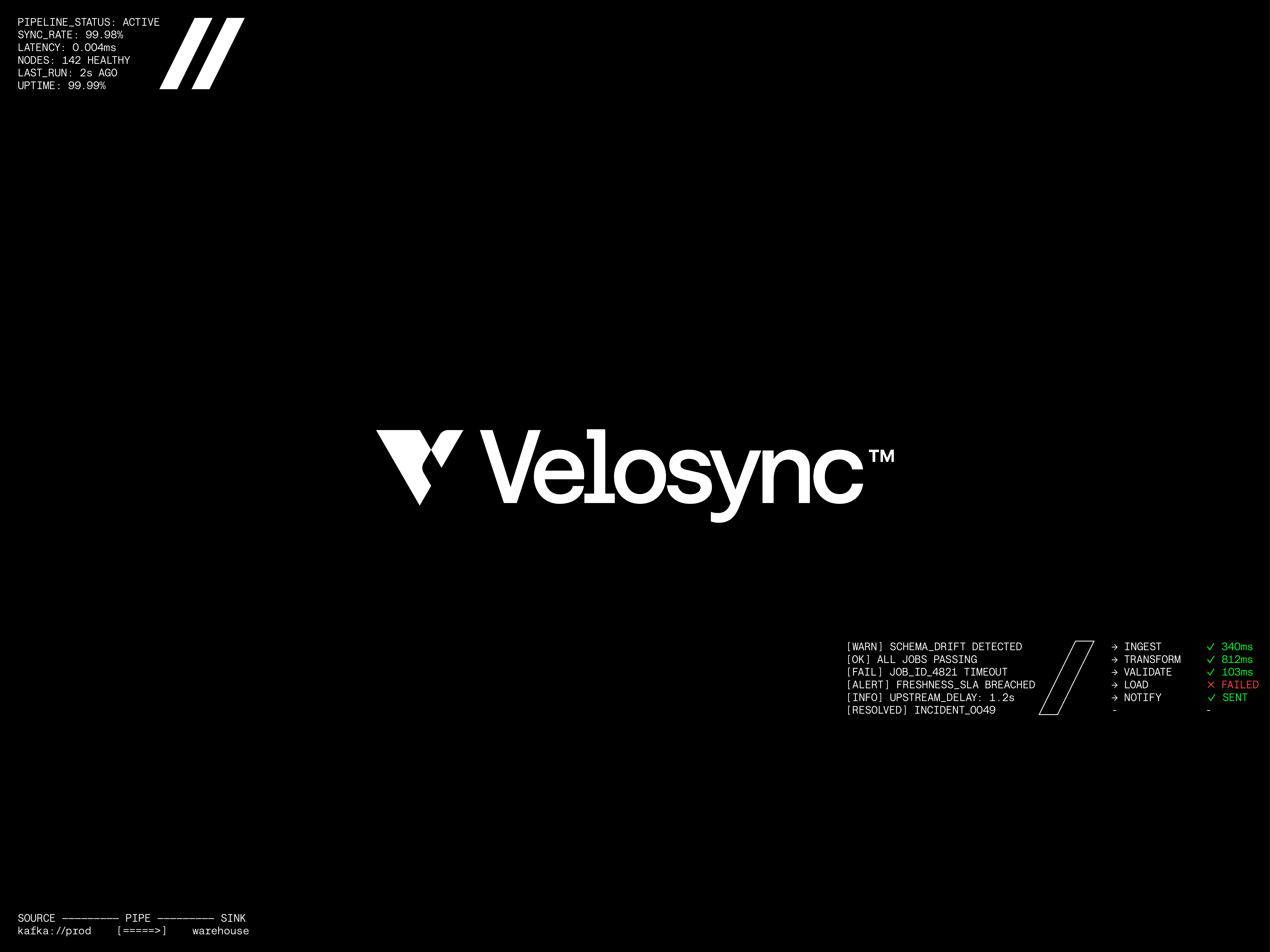 Velosync - AI data monitoring & observability brand logo design abstract ai logo analytics logo artificial intelligence branding creative logo data logo data monitoring logo developer logo logo logo design logo designer logo mark logotype minimal logo designer saas logo software logo startup logo tech logo technology logo