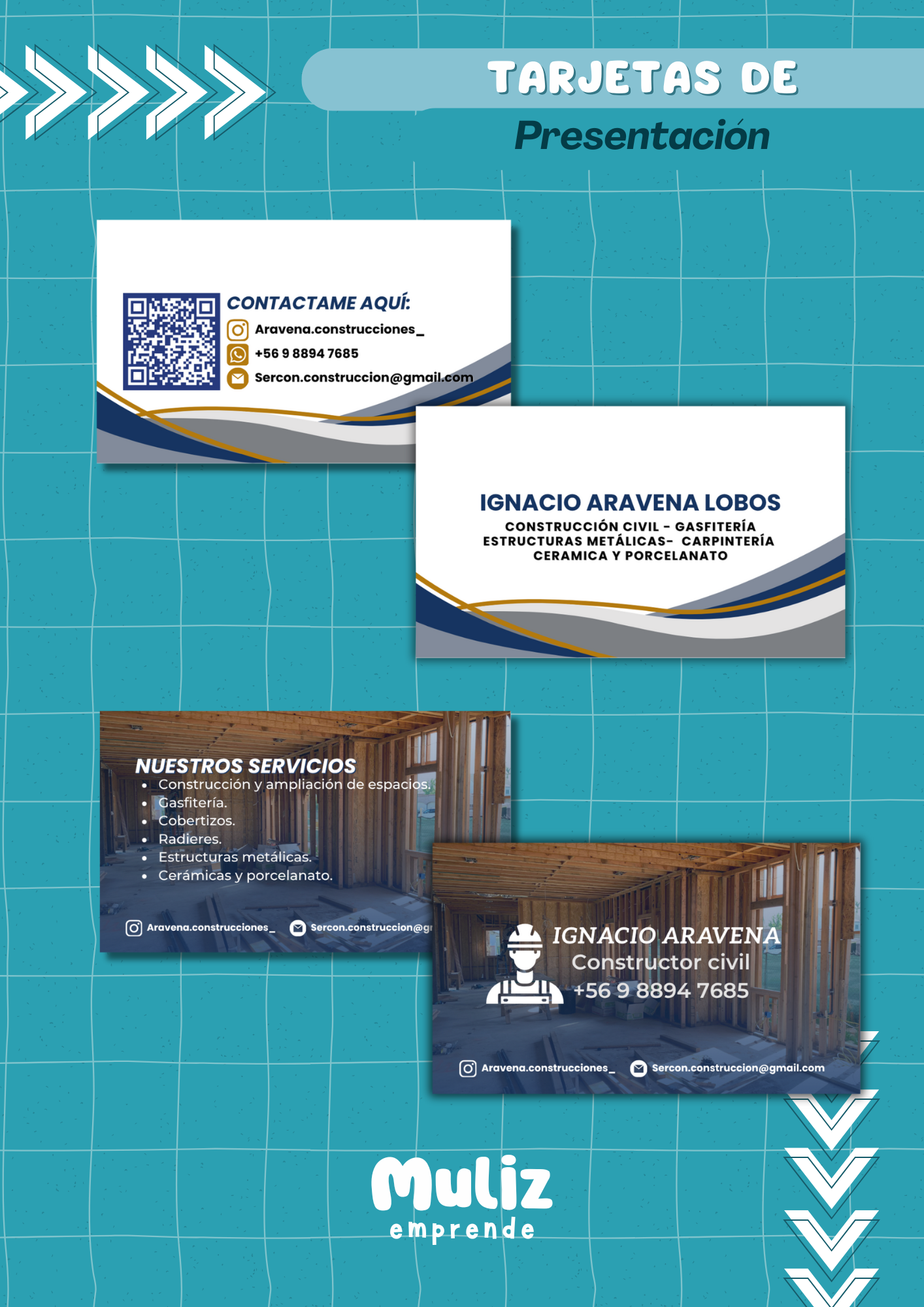Editable business card template – Canva | Construction Company