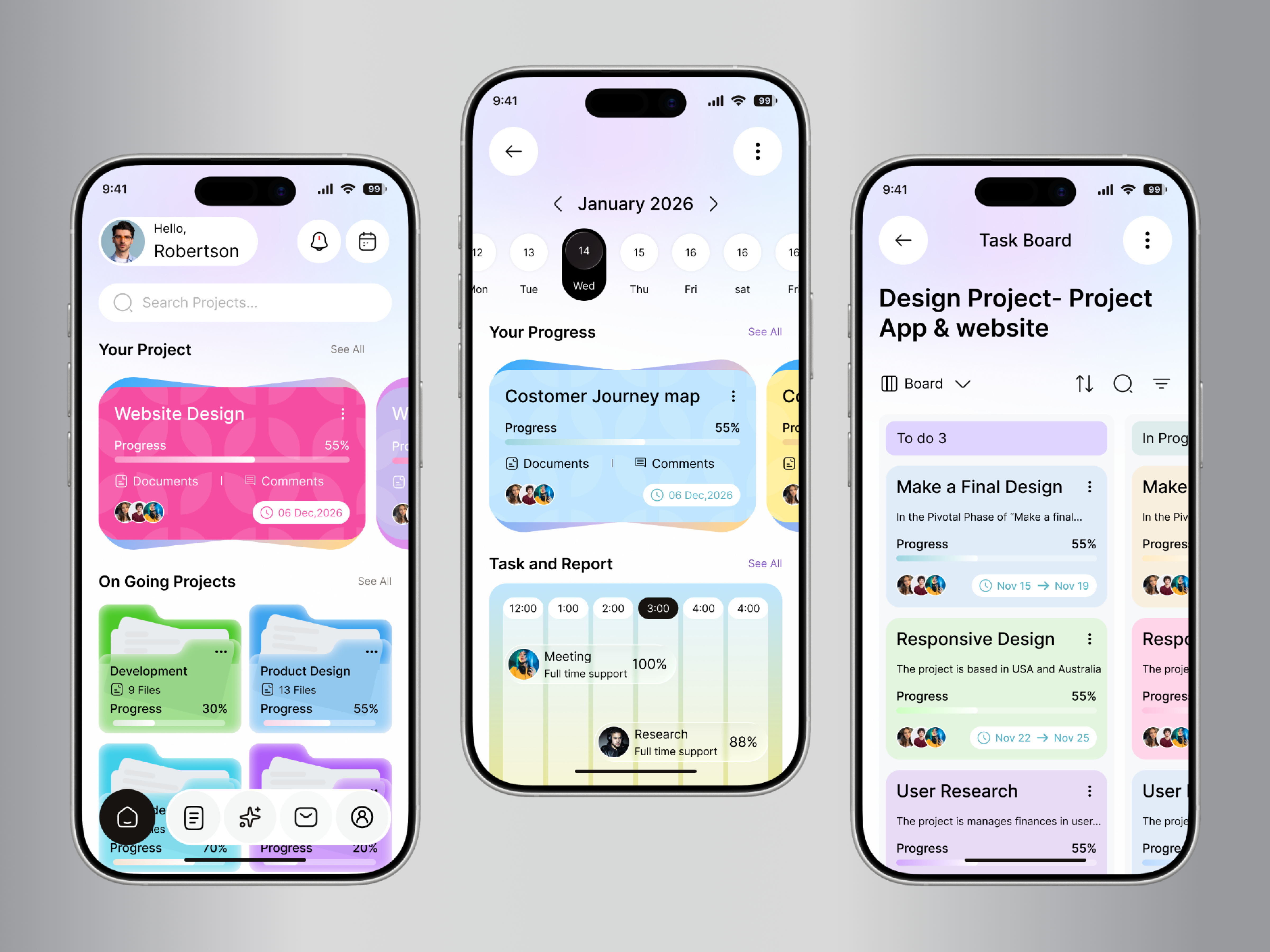 Smart Project Management Mobile App Design