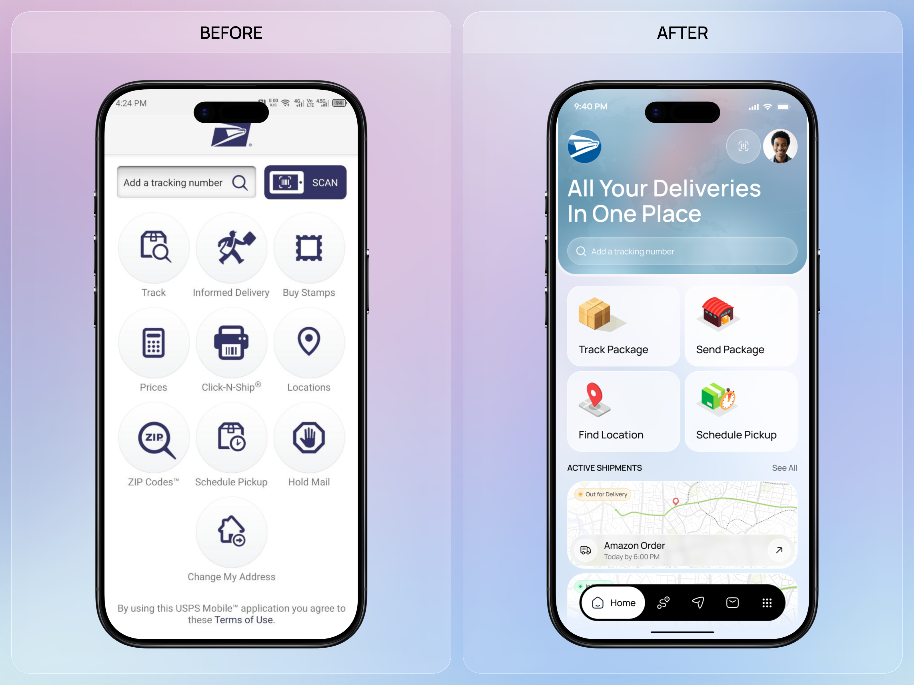 USPS Mobile App Redesign — Delivery Dashboard UX Case Study