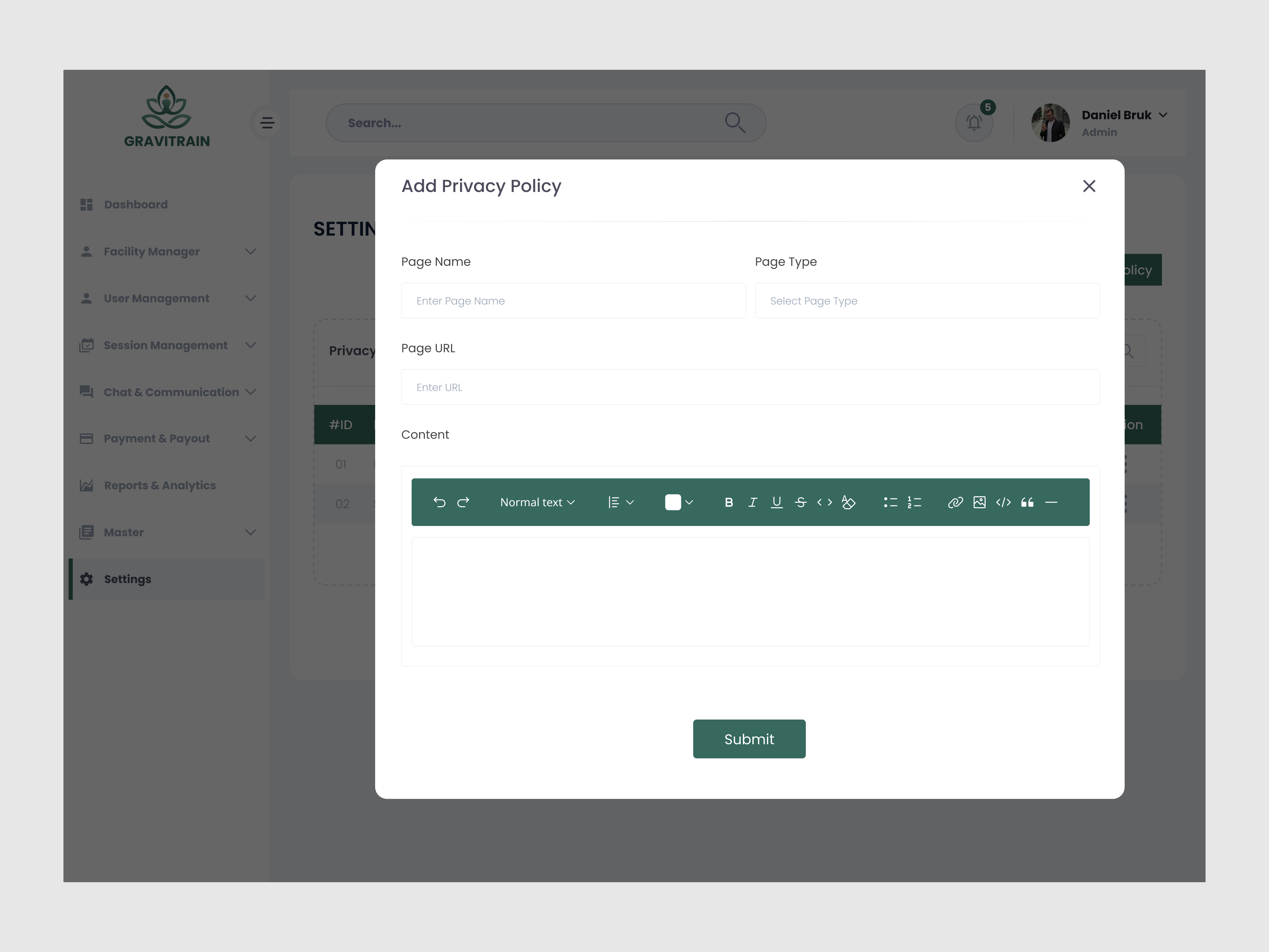 Fitness & Wellness Admin Dashboard UI – Trainer & Client Managem by ...