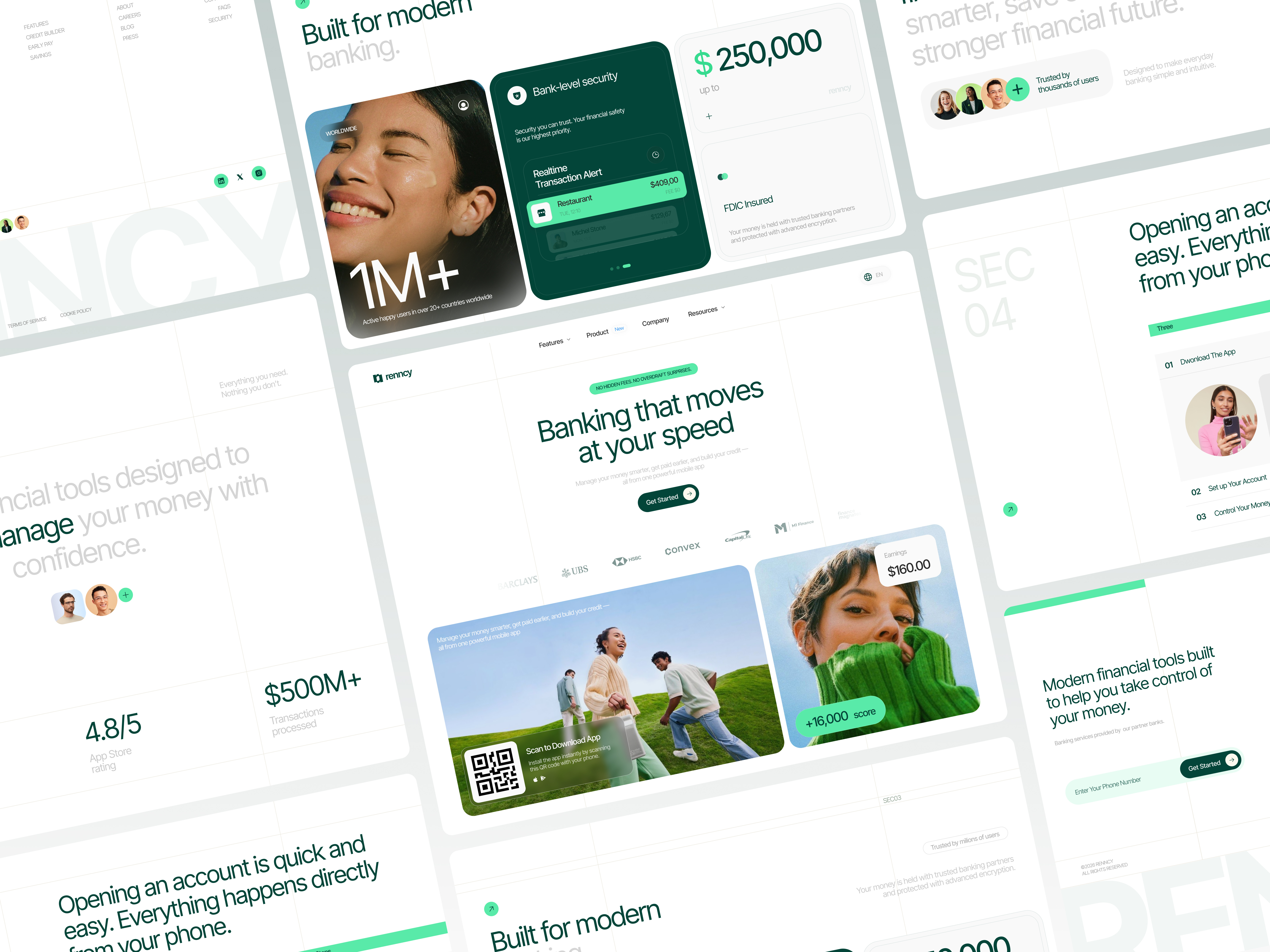 Renncy — Fintech Landing Page Design 💸 branding cleandesign digital bank finance app fintech fintech web design fintech webdesign graphic design landing page saas saasdesign ui ui design userinterface ux web web design web interface website