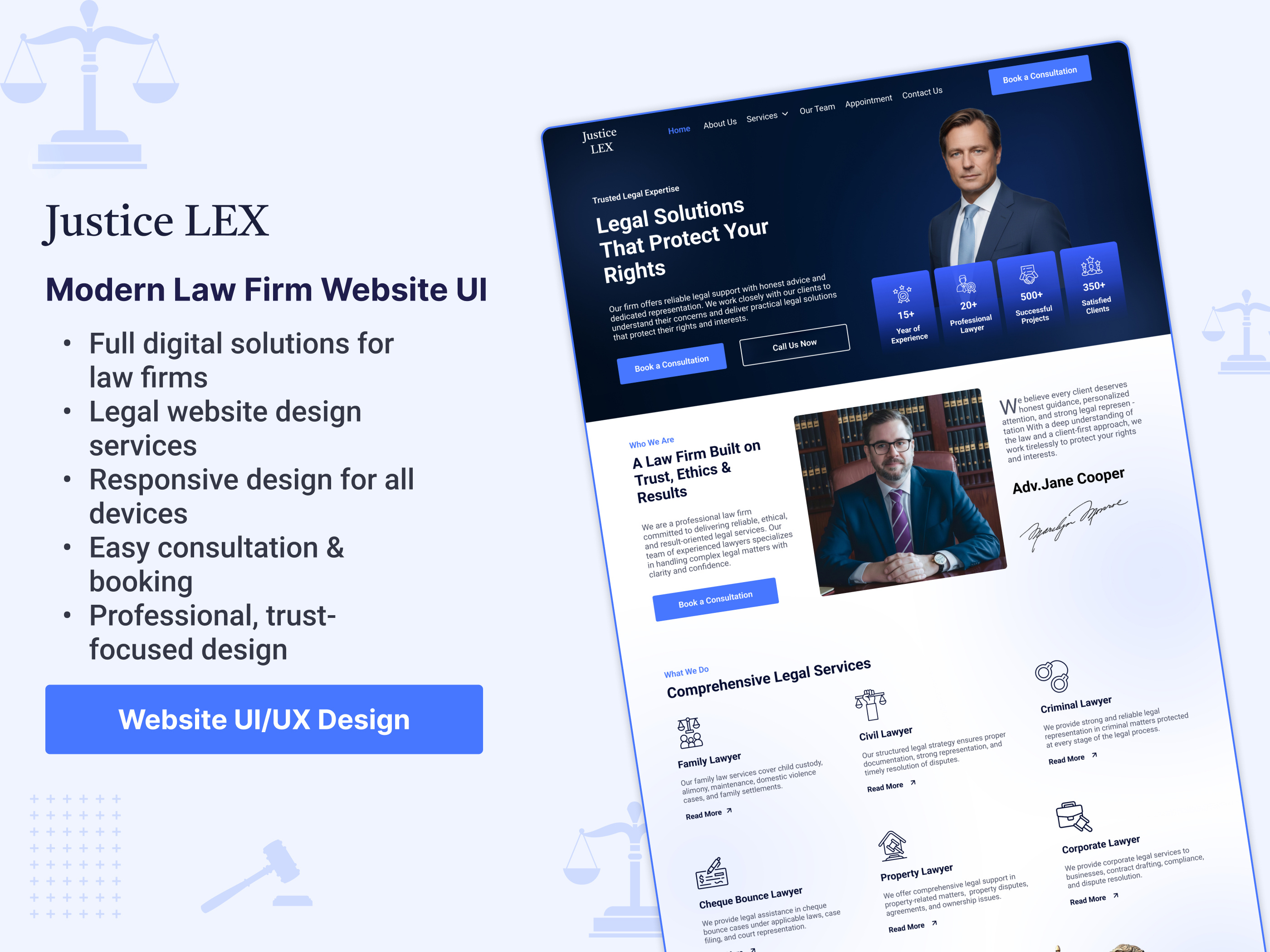 Lawyer Website Design for Modern Law Firms attorneywebdesign cleanui corporatewebsite customwebdesign designinspiration dribbble figmaui landingpagedesign lawfirmwebdesign lawfirmwebsite lawyerwebsitedesign legalwebdesign modernwebdesign professionalwebdesign responsivewebdesign servicewebsitedesign uiuxdesign webdesign websitedesigninspiration