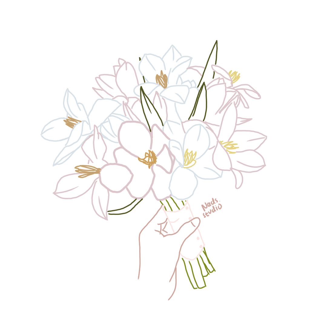 flower bouquet in line-design botanical ceative design doodle art elegan elegant floral illustration flower bouquet graphic design hand drawwn illustration line art minimal illustration nature outline illustration pastel colors romantic simple illustration sketch style soft aesthetic