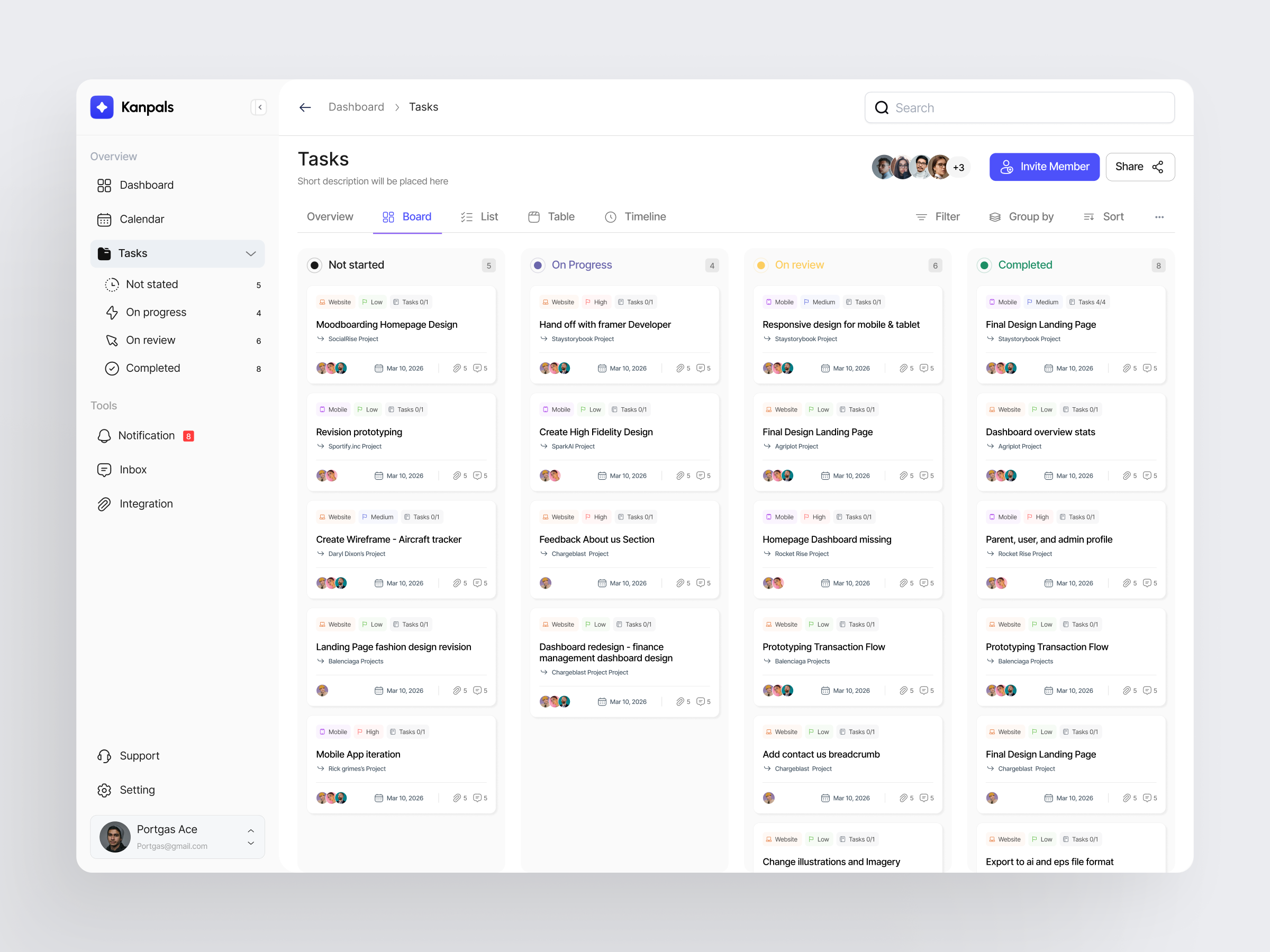 Example of Kanpals - Task Management Saas Web App