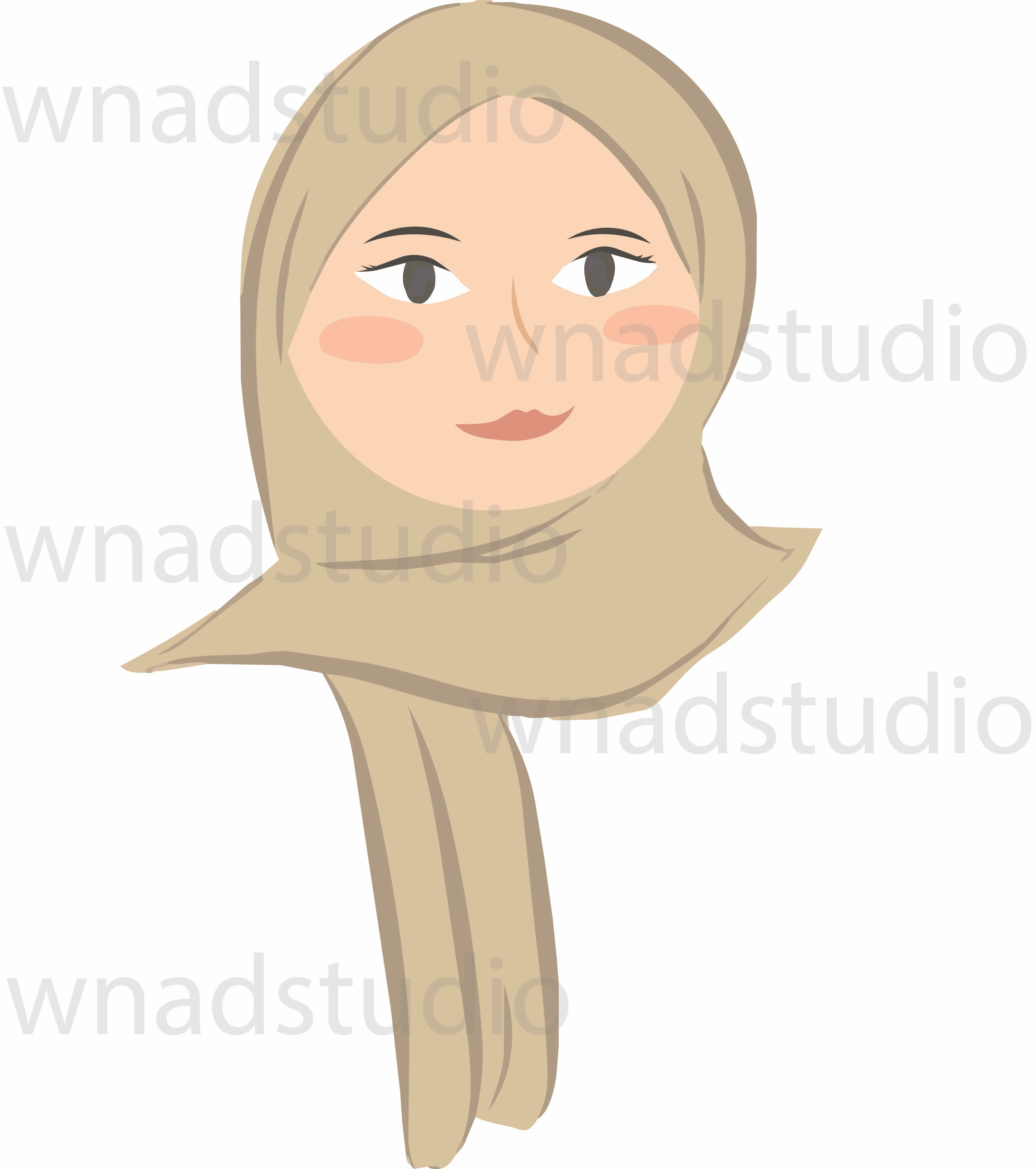 flat-design hijab illustration avatar design branding character chacarter illustration clean design cute female portrait flat design girl illustration hijab illustration islamic art minimal style pastel pallete simple face social media avatar soft colors sticker design vector art woman character
