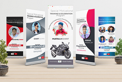 Rollup Banner Design animation branding graphic design logo mockup motion graphics product banner roll up rollup standing banner ui