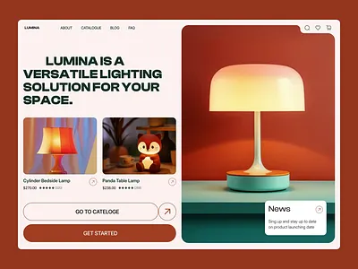 Lumina Lamp | E-commerce - Website animation clean ec ecommerce ecommerce website figma ui figma website design home landing page luxury website minimal modern ui design shopify theme smarthome ui design web animation web design web ui website animation website mockup