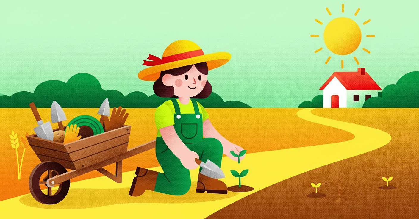 Organic Farming Vector Illustration 3 eco friendly environment farming harvest illustration landscape illustration nature organic