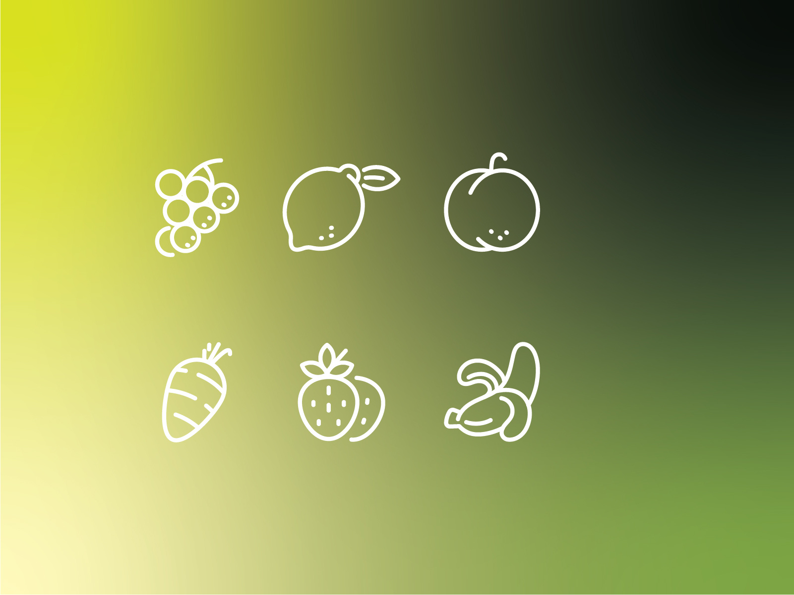 Minimal Fruit Line Icons – Editable Stroke Vector Set for UI/UX