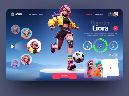 Gaming Dashboard UI — Character Selection