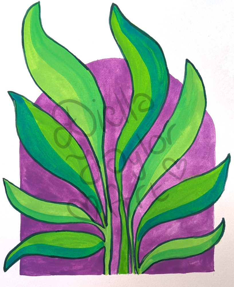 Botanical Cameo I gouache illustration mixed media watercolour