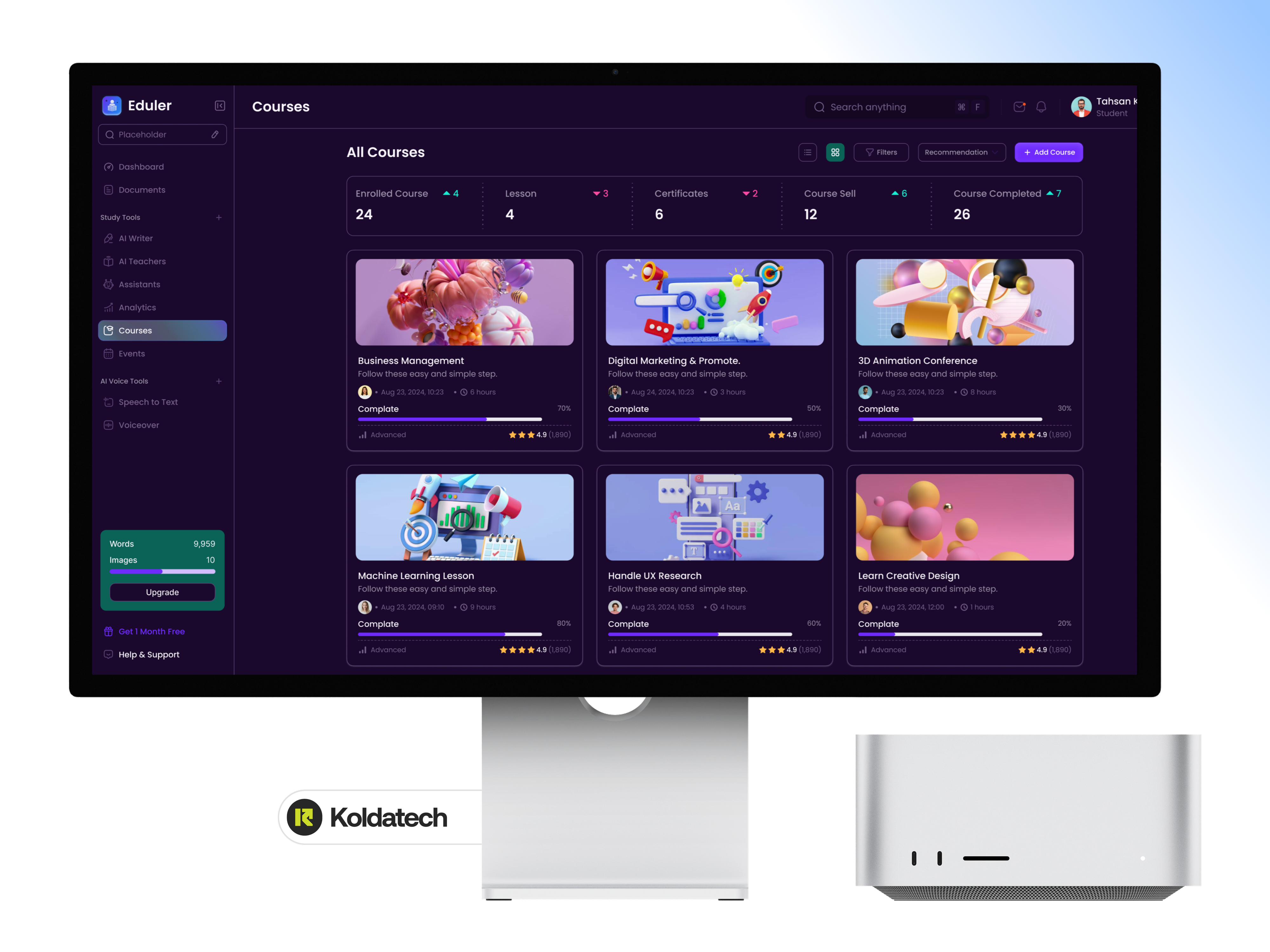 Eduler — Dark Mode AI Learning Experience app design branding ecommerce graphic design logo product design ui visual design web design