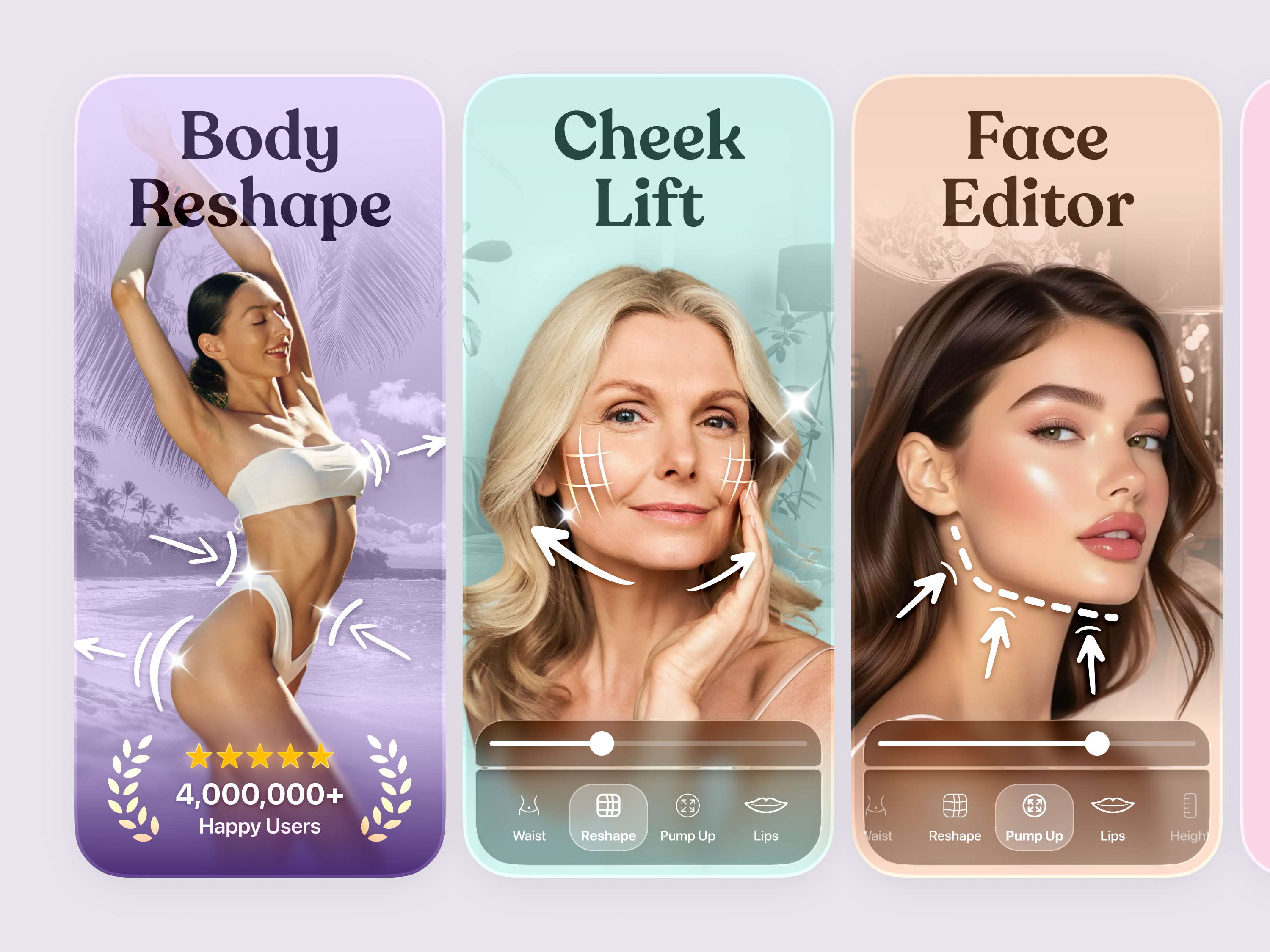App Store Screenshots · Body & Face Shape Editor App
