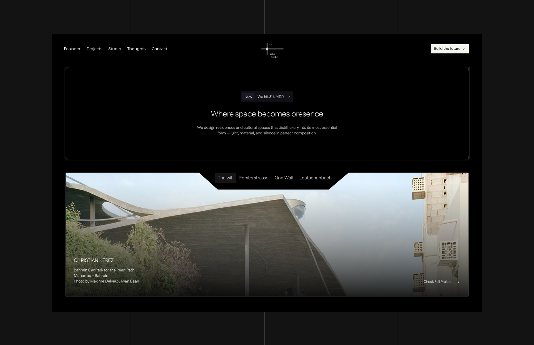 Modern Architecture Website arabic ui architecture architecture studio architecture website clean ui editorial layout interior design landing page luxury design minimal design modern design premium ui real estate rtl design saudi design typography ui design ux design web design website design