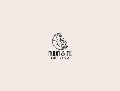 Logo Design Moon and Me branding branding design business cute design dog graphic design illustration logo logotype modern moon vector woman