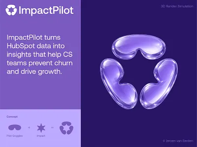 ImpactPilot - Logo Concept 3 3d design automation branding customer explosion freelance logo design glass glasses goggles hub identity design impact jeroen van eerden logo modern logo pilot smart spark spot succes
