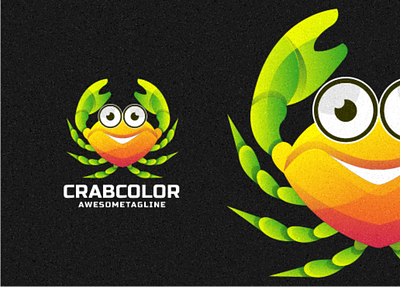 Crab Color Logo Design 3d branding colorful crab design graphic design illustration logo
