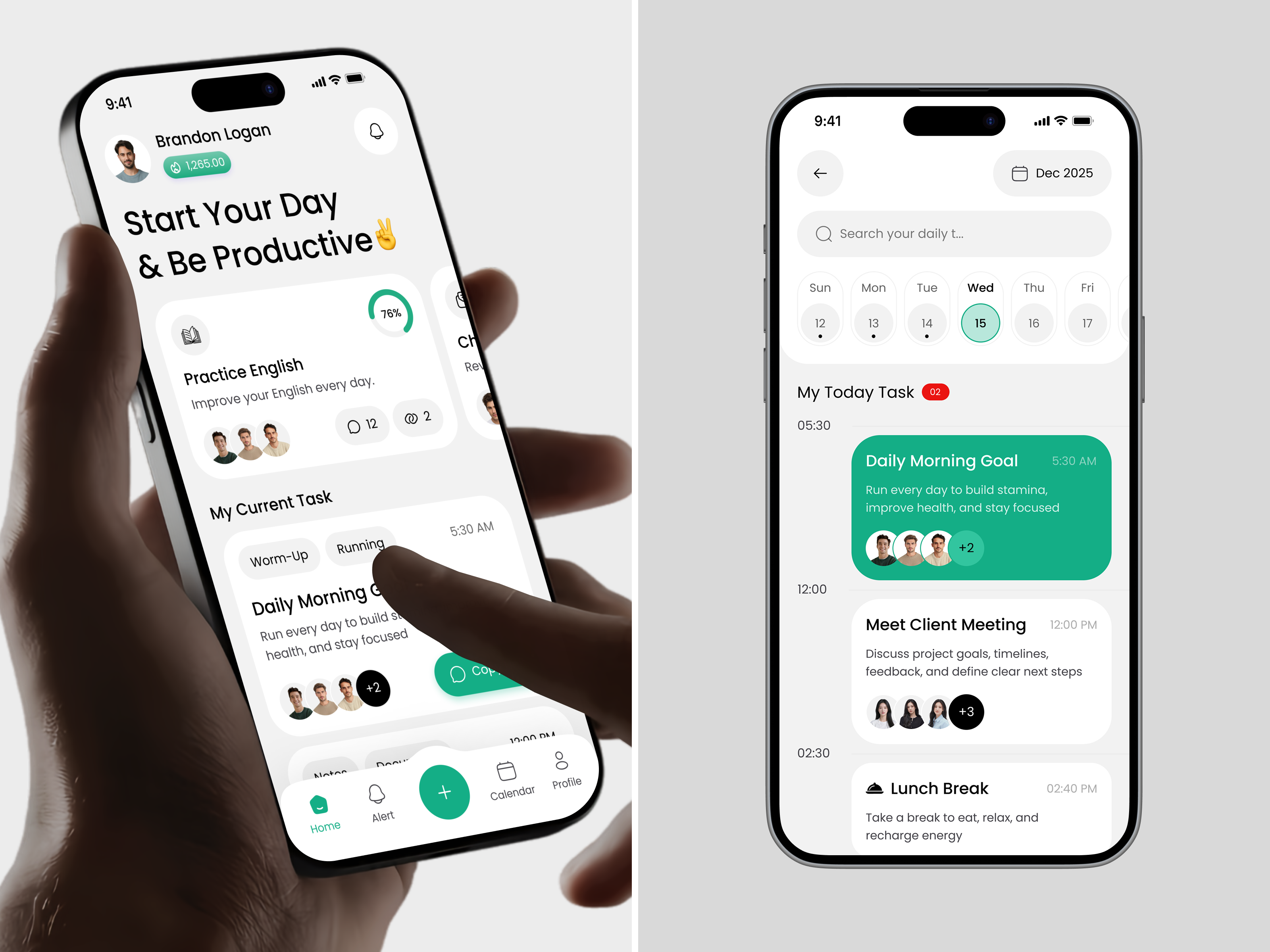 Productivity Task Manager Mobile App android app app design calendar app focus app habit tracker ios app mobile mobile app modern app planner app planning app productivity app schedule app task manager team app to do app