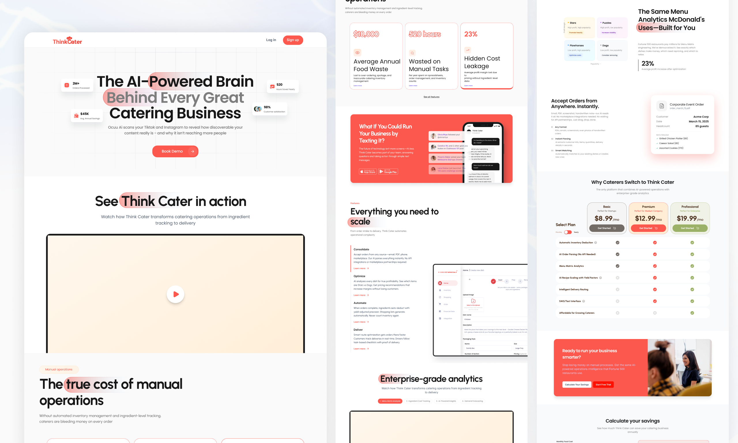 Catering Landing Page Design