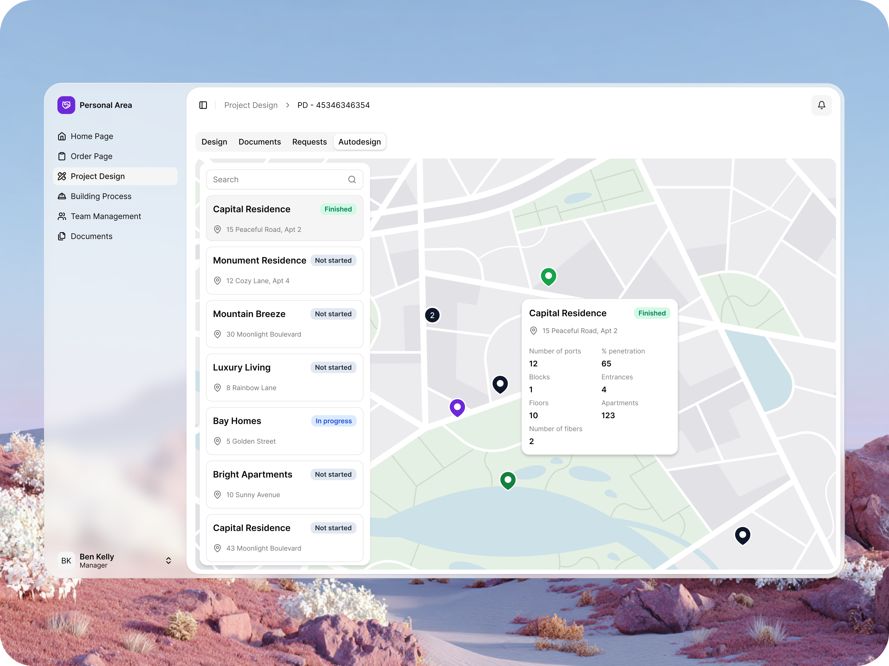 Infrastructure Management SaaS — Complex B2B Map Interface