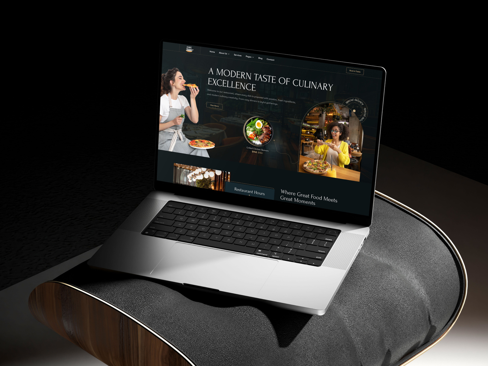 Modern Culinary Website UI – Restaurant & Chef Experience food landing page restaurant ui uidesign uiux web design