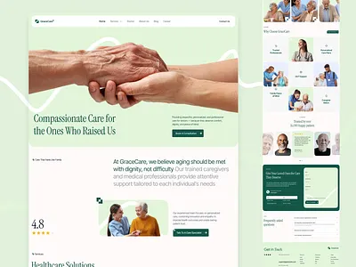GraceCare – Elderly Care Experience Landing page branding design landingpage ui ux