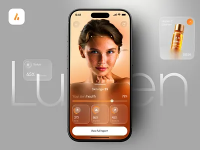 Lumen - AI skincare app design ai ai app beauty app beauty tech ecommerce app health app ios app ios design liquid glass mobile app modern skin analysis skincare app ui ui design ui ux uiux ux ux design