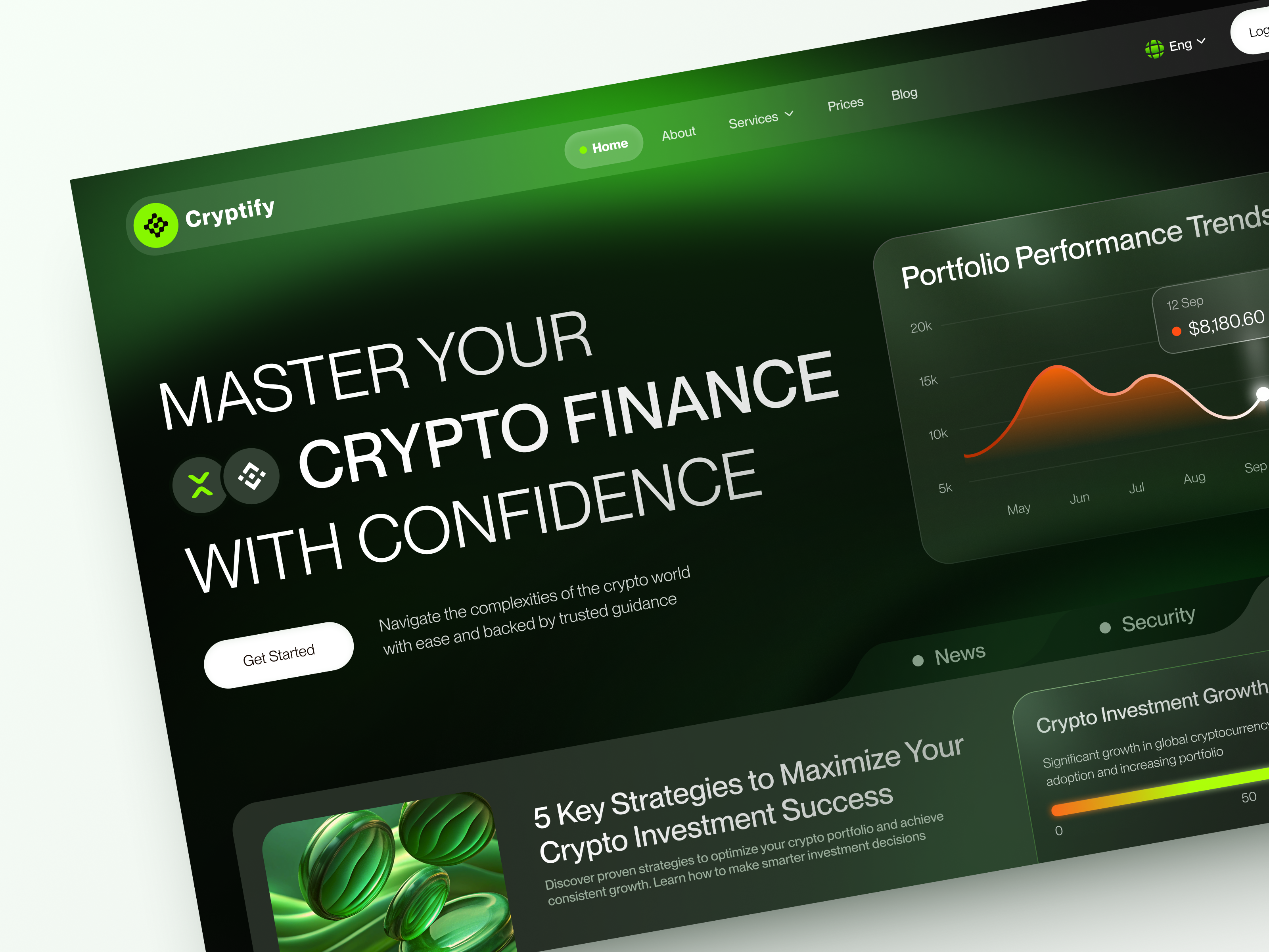 Example of Crypto Dashboard UX/UI Product Design
