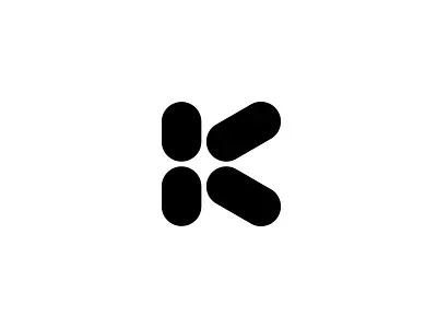 Minimalist K Spark Logo // For Sale abstract ai artificial intelligence branding geometric k logo k mark letter k logo logo design minimal negative space rounded software spark star startup tech