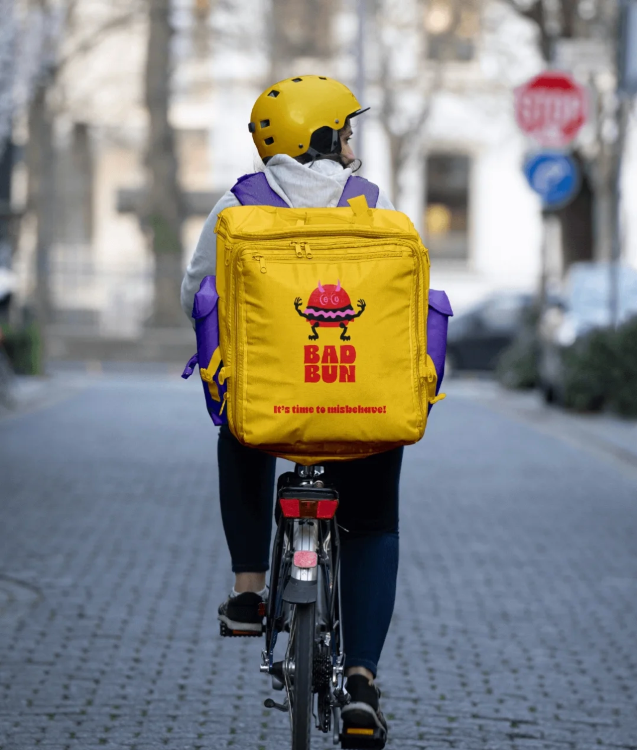 BADBUN Identity backpack brand branding delivery design download food identity logo mockup mockups psd take away template typography