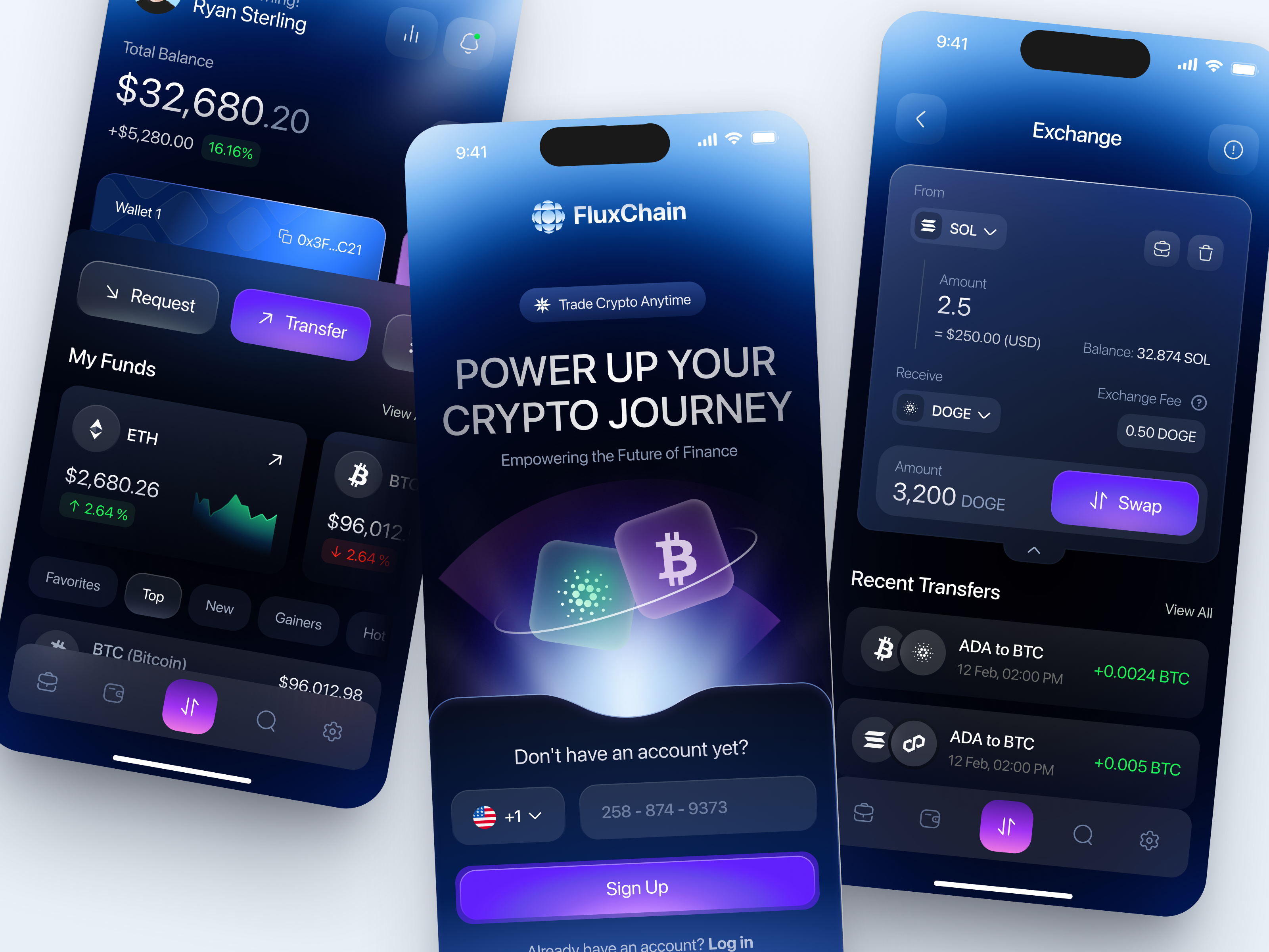 Example of Crypto Dashboard UX/UI Product Design