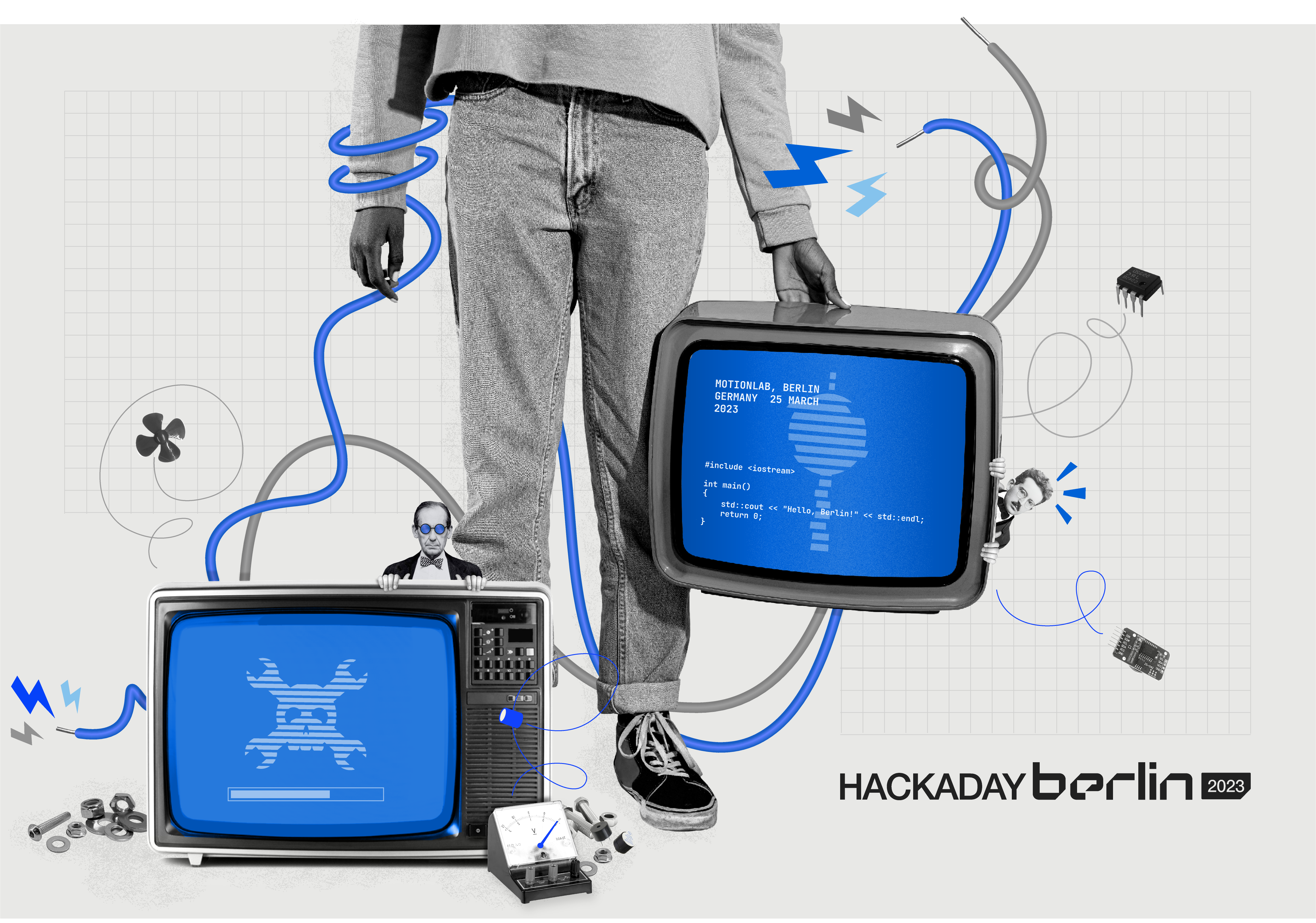 Hackaday Berlin Swag bag berlin design graphic hackaday illustration tote tshirt