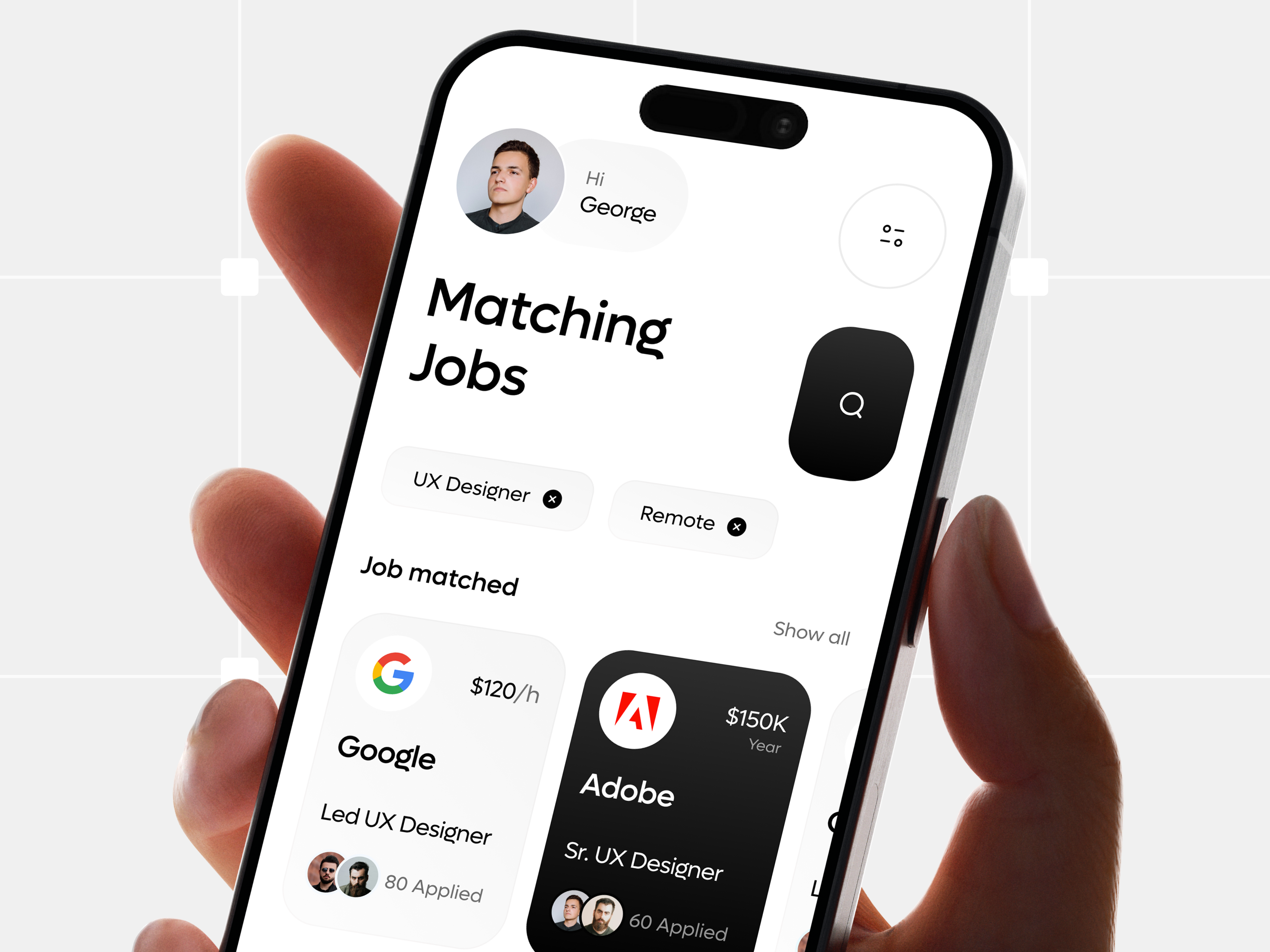 Jobgio - Job finder platform career case study employee portal find job hiring job job application job finder job listing job platform job portal job search job seeker jobgio product design recruitment work finder