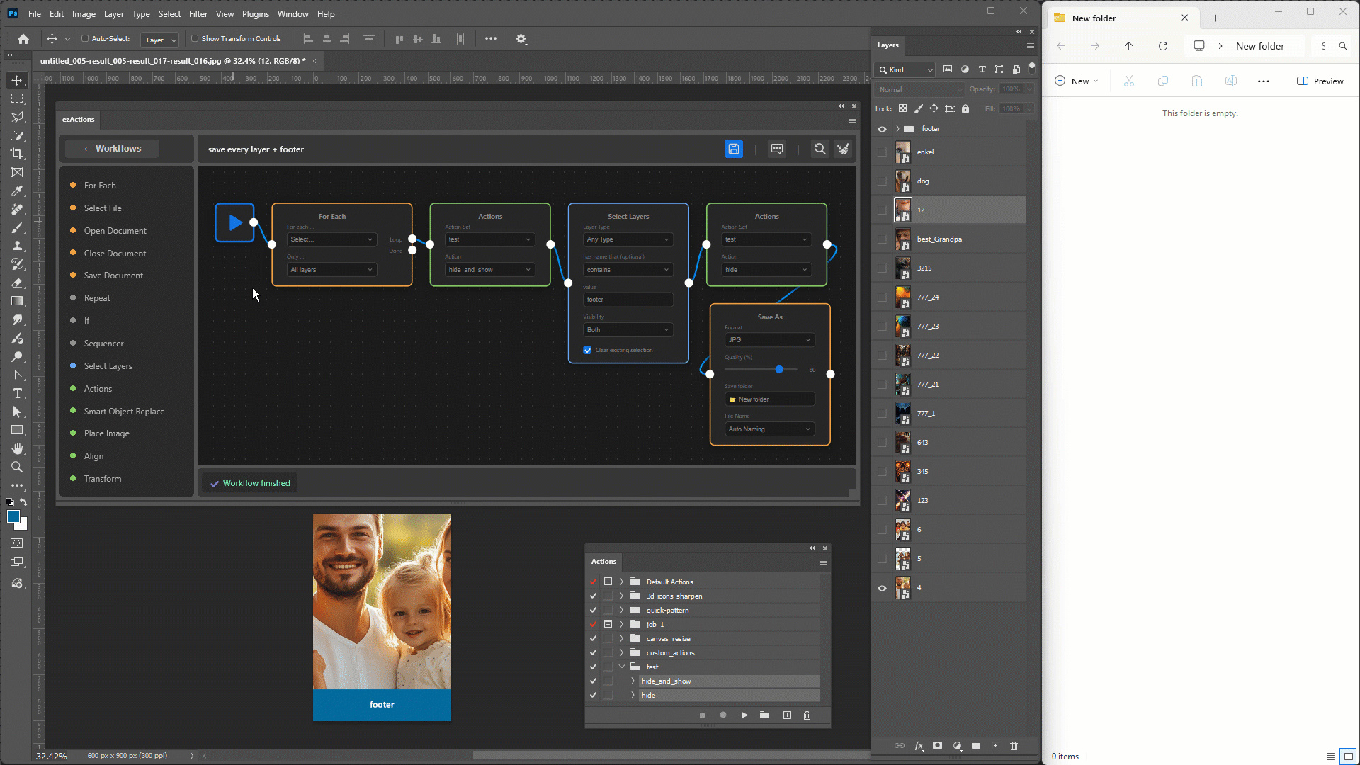 Visual Node Interface – Example Workflow