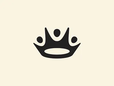 Minimal Crown People Team Logo branding community crown design graphic design group happy king logo minimalist people simple vector