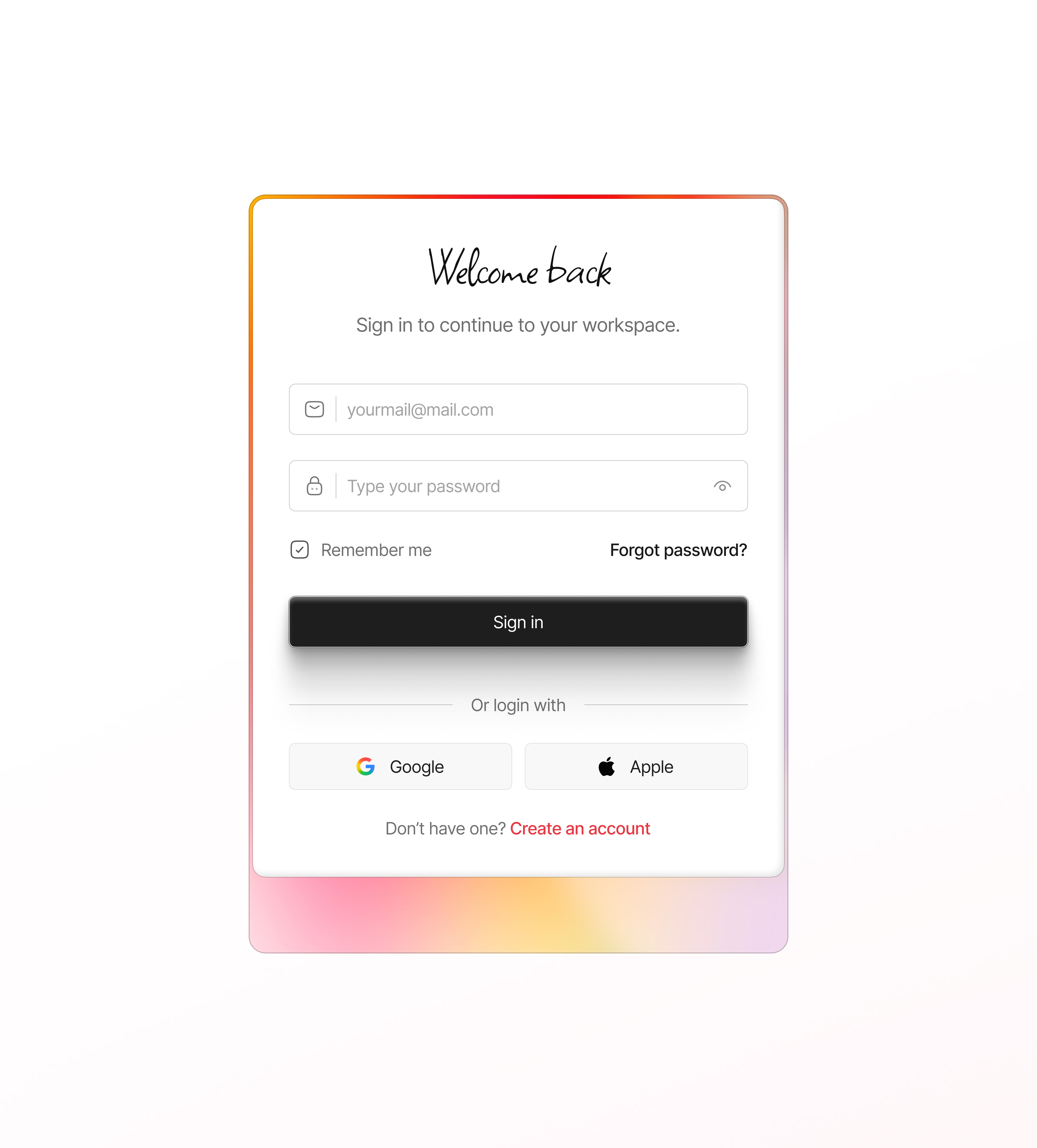Login Page Component Design Concept design landingpage ui uidesign uiux