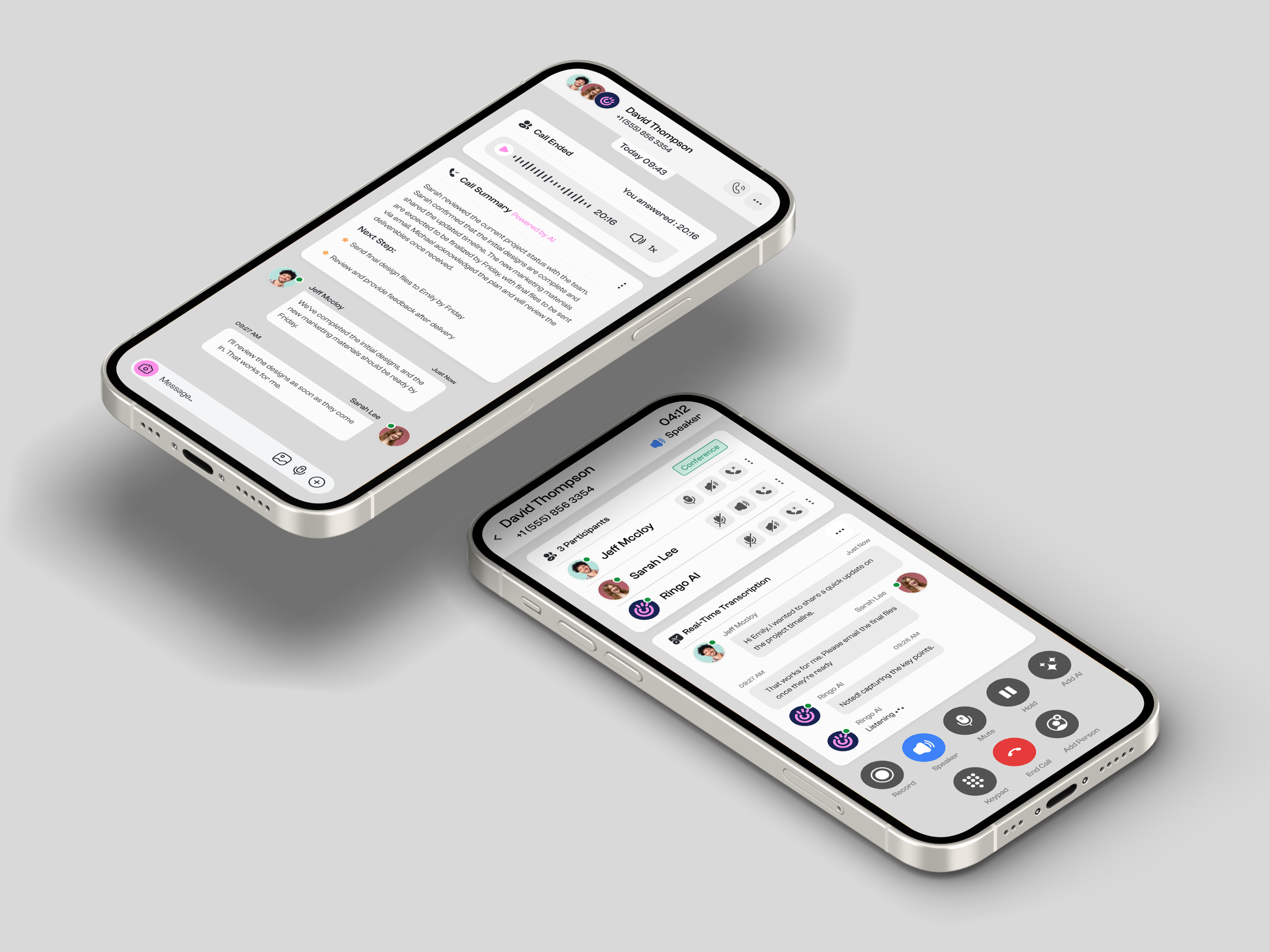 Ringo AI Business Communication App UI/UX Design
