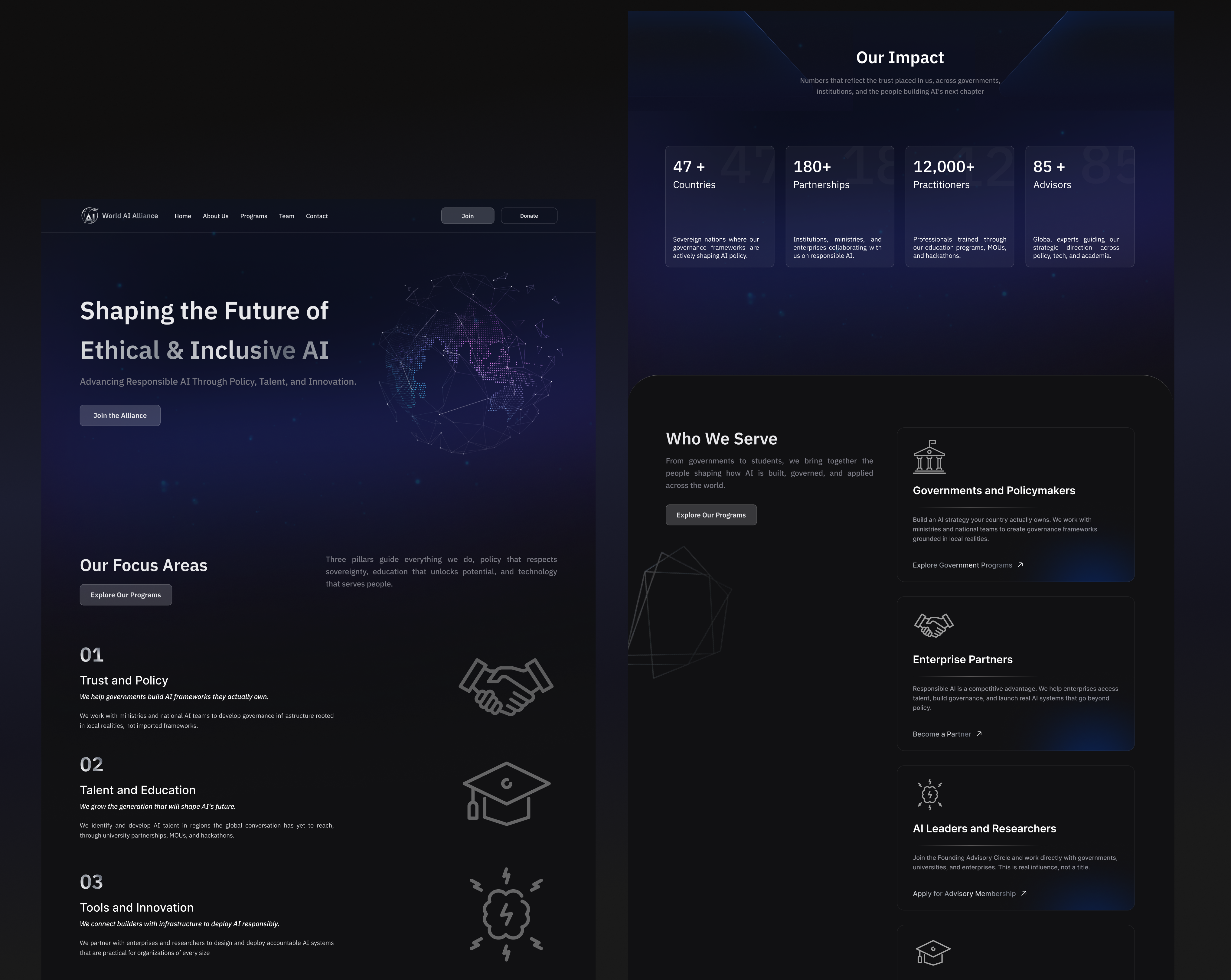 Shaping the Future of Ethical & Inclusive AI aiwebsite design landing page design landingpage saas saas design saas landing page design ui ux website