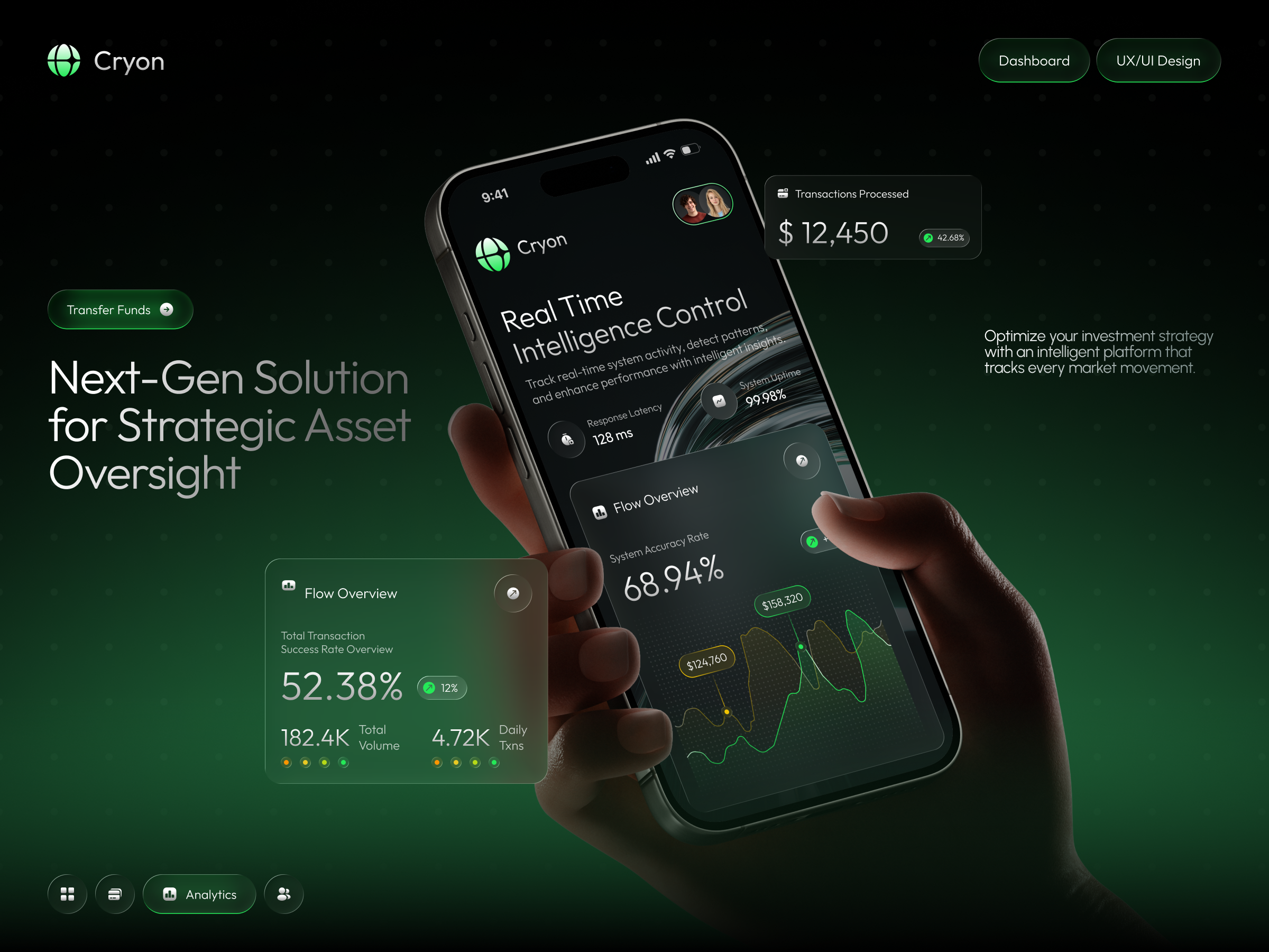 Cryon | Real-Time Strategic Asset Intelligence & FinTech UI app analytics dashboard asset management uiux b2b saas app finance app finance application finance ui design finance uiux finance ux design financial app financial application financial ui design financial uiux financial ux design fintech app fintech application fintech ui design fintech uiux fintech ux design kpi app