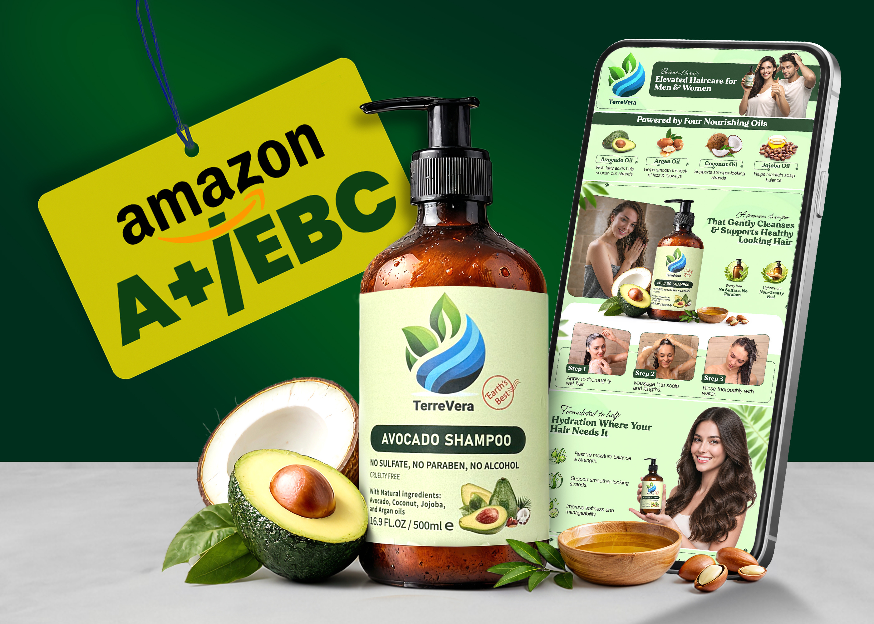 Amazon A+ Content Design | Shampoo Product amazon amazon ebc amazon graphics amazon listing design amazon product design amazon storefront beauty product design brand storytelling branding design ecommerce design graphic design photo manipulation product infographic skincare branding