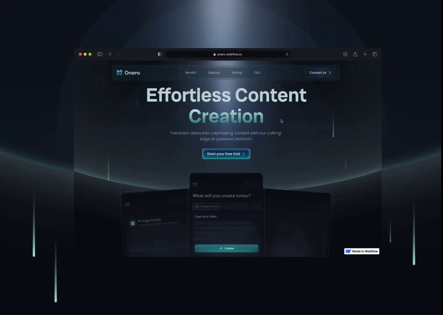Onero - AI Content Creation Landing Page