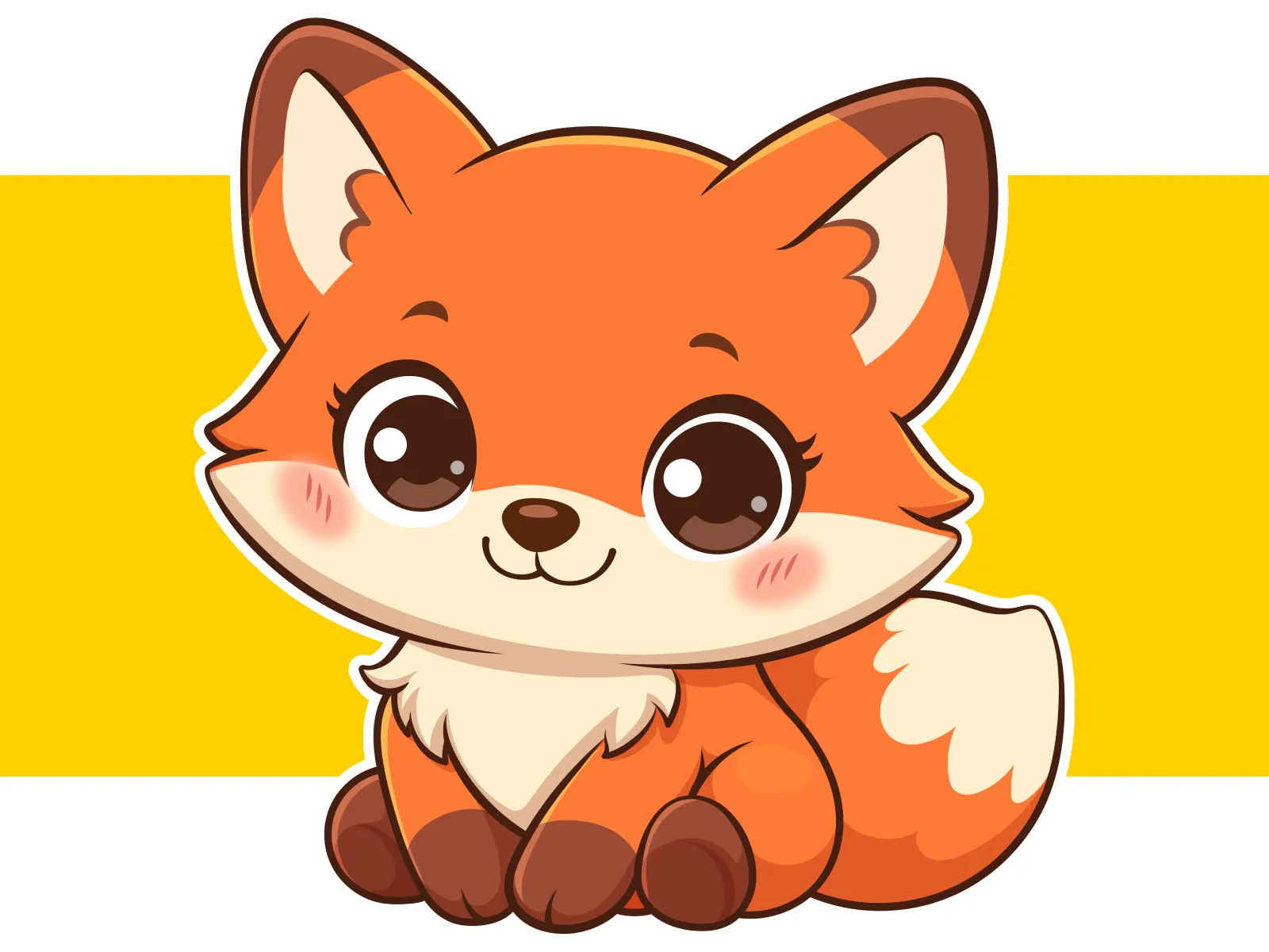 Cute Fox Animal Character Creative Illustration animal beehaya cartoon character cute design fox icon illustration kawaii logo mascot mug design mug printing sticker vector