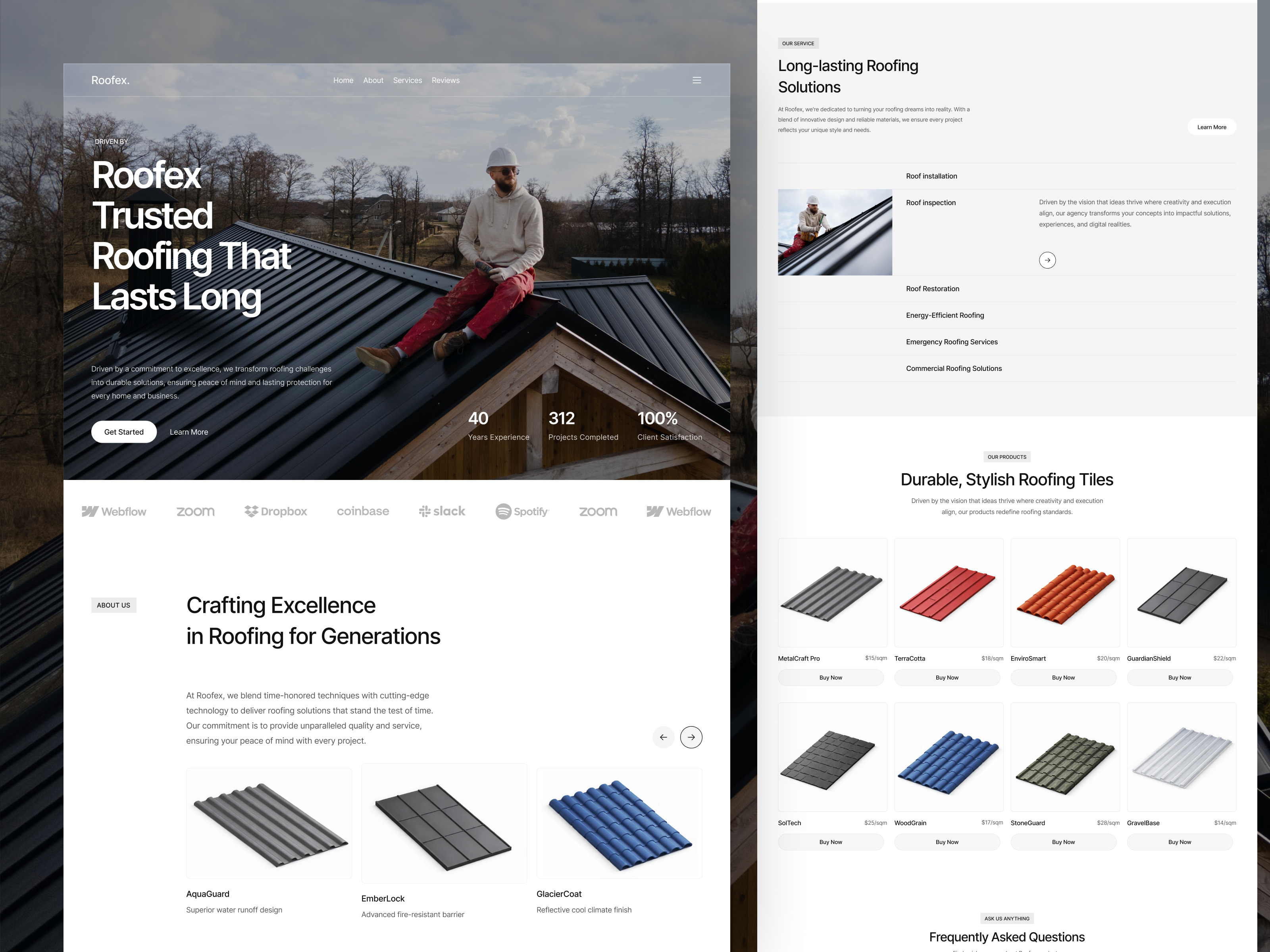 Roofex — Roofing Service Landing Page