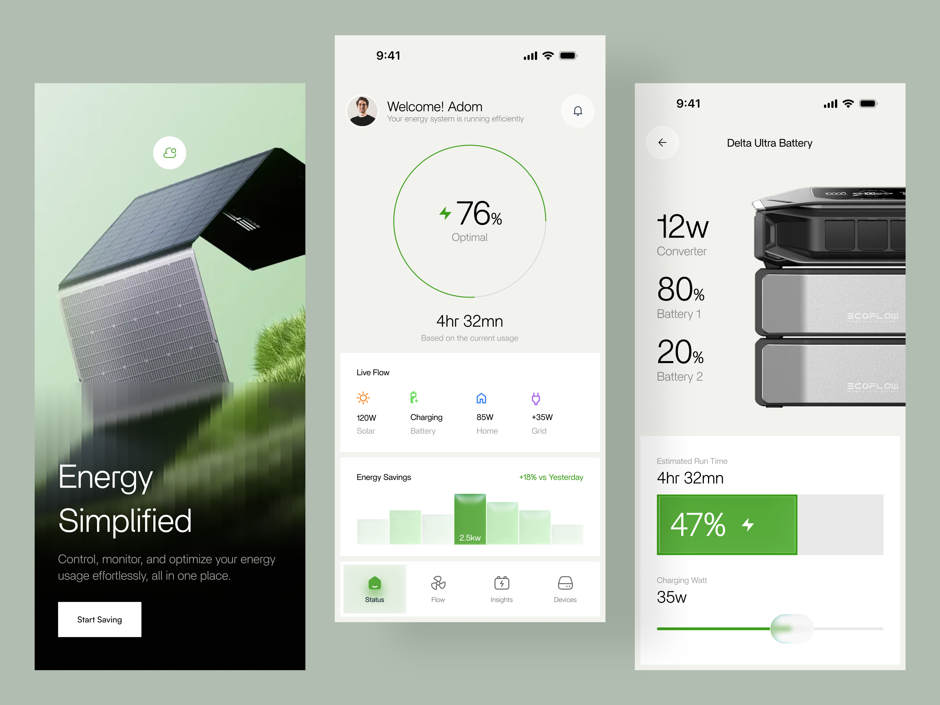Energy Tracking & Solar Control App