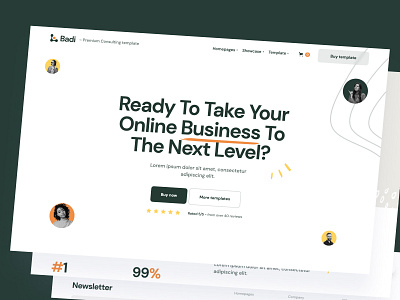 Badi - consulting Webflow template app bright design green hero hero section home illustration logo orange template ui webflow yellow