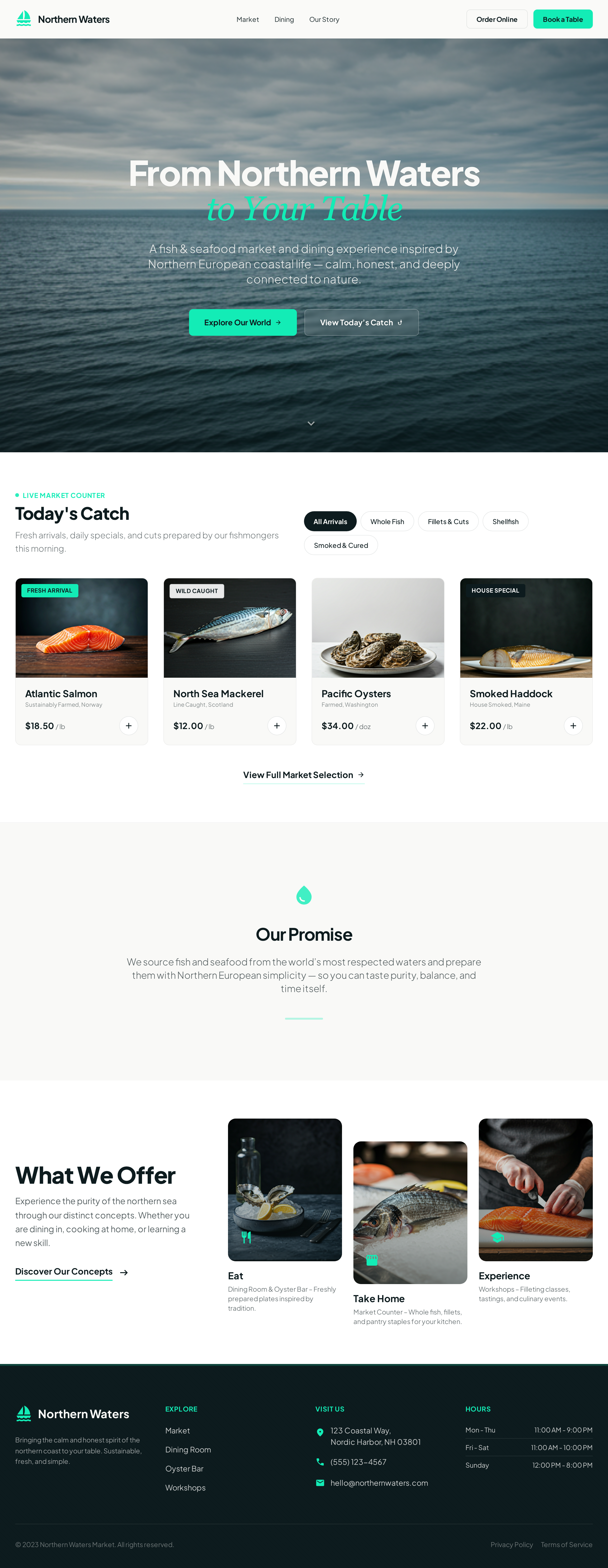 Fish Seafood Market Web Design